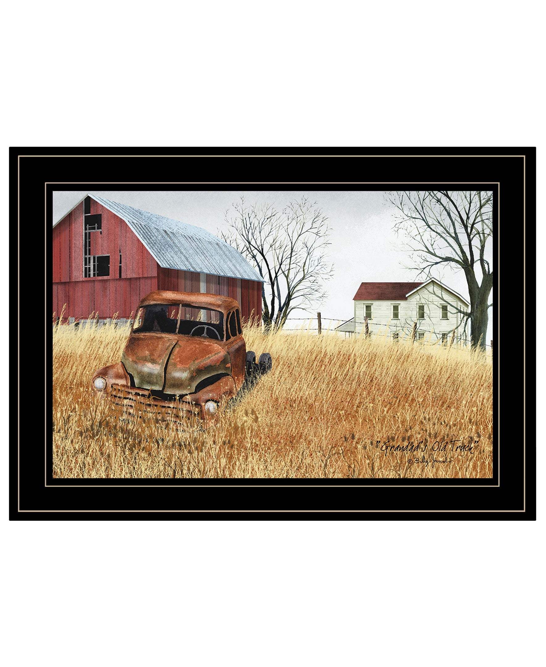 Granddads Old Truck 7 Black Framed Print Wall Art - Image 2