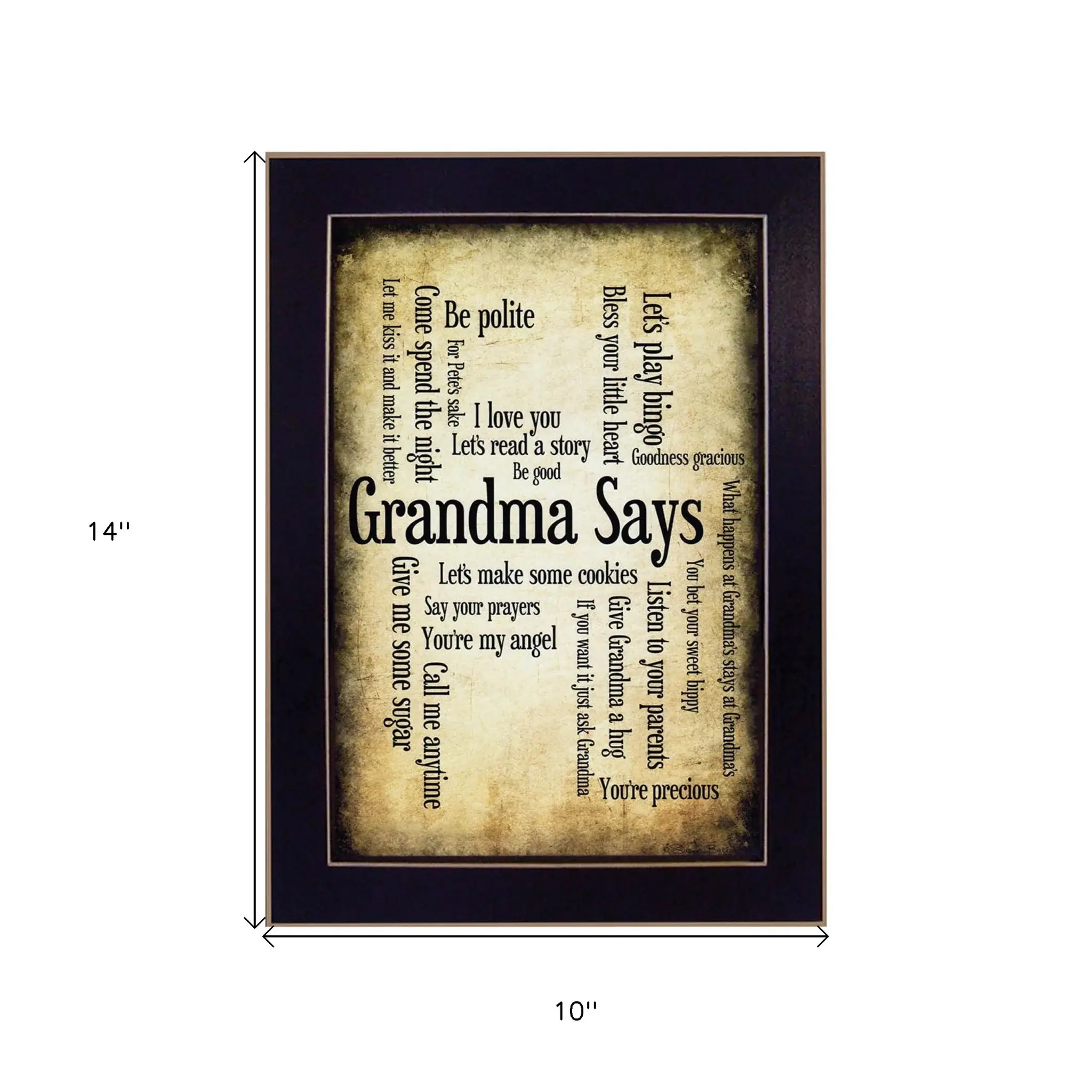 Grandma Says 1 Black Framed Print Wall Art - Image 6