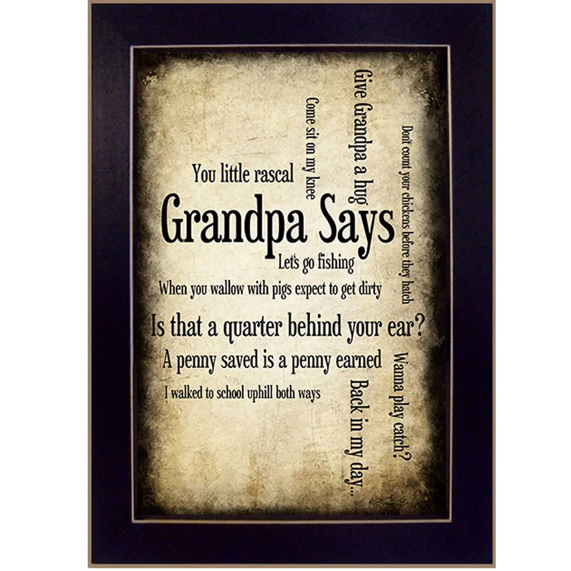 Grandpa Says Black Framed Print Wall Art - Image 2