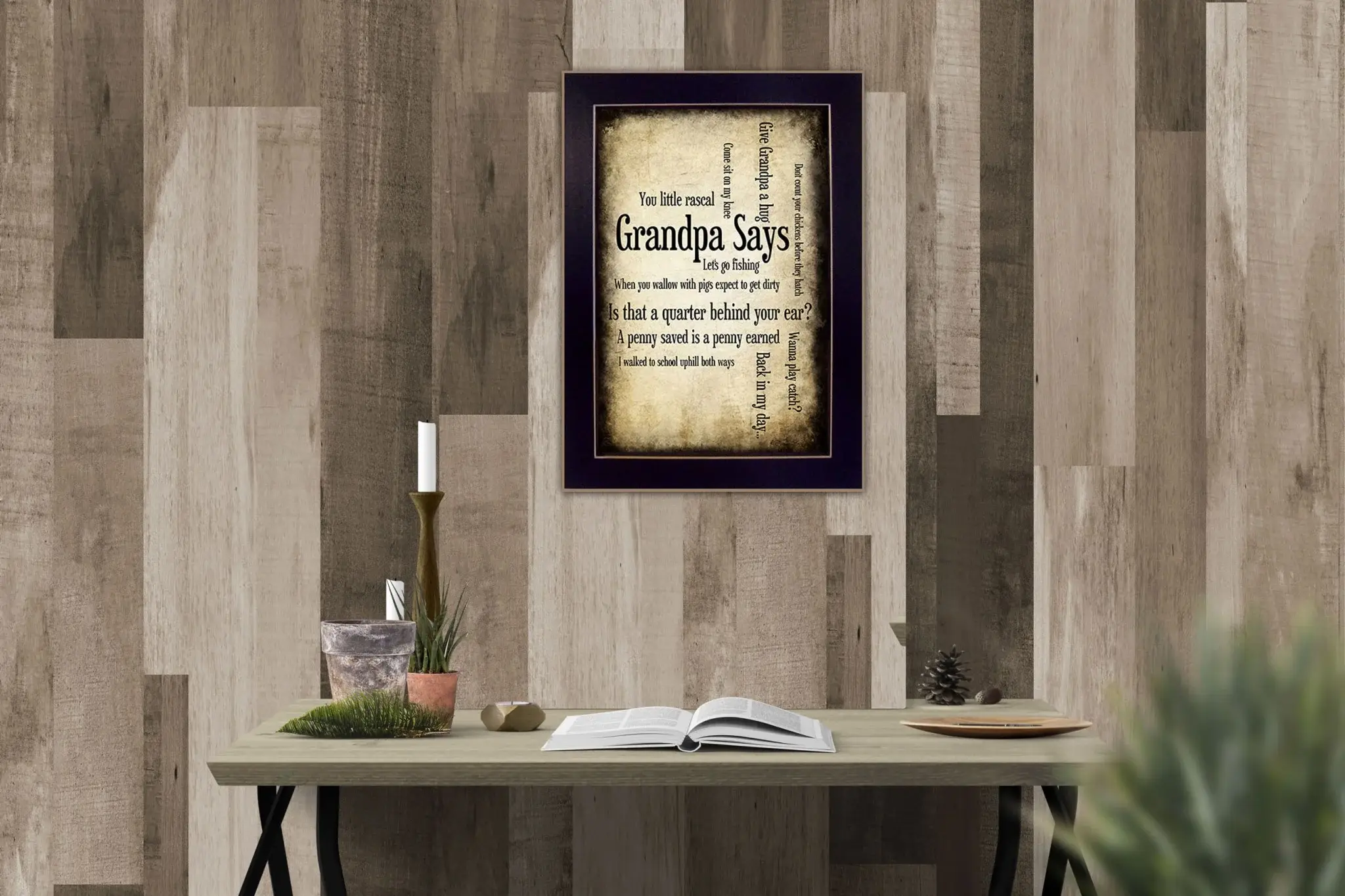 Grandpa Says Black Framed Print Wall Art - Image 4