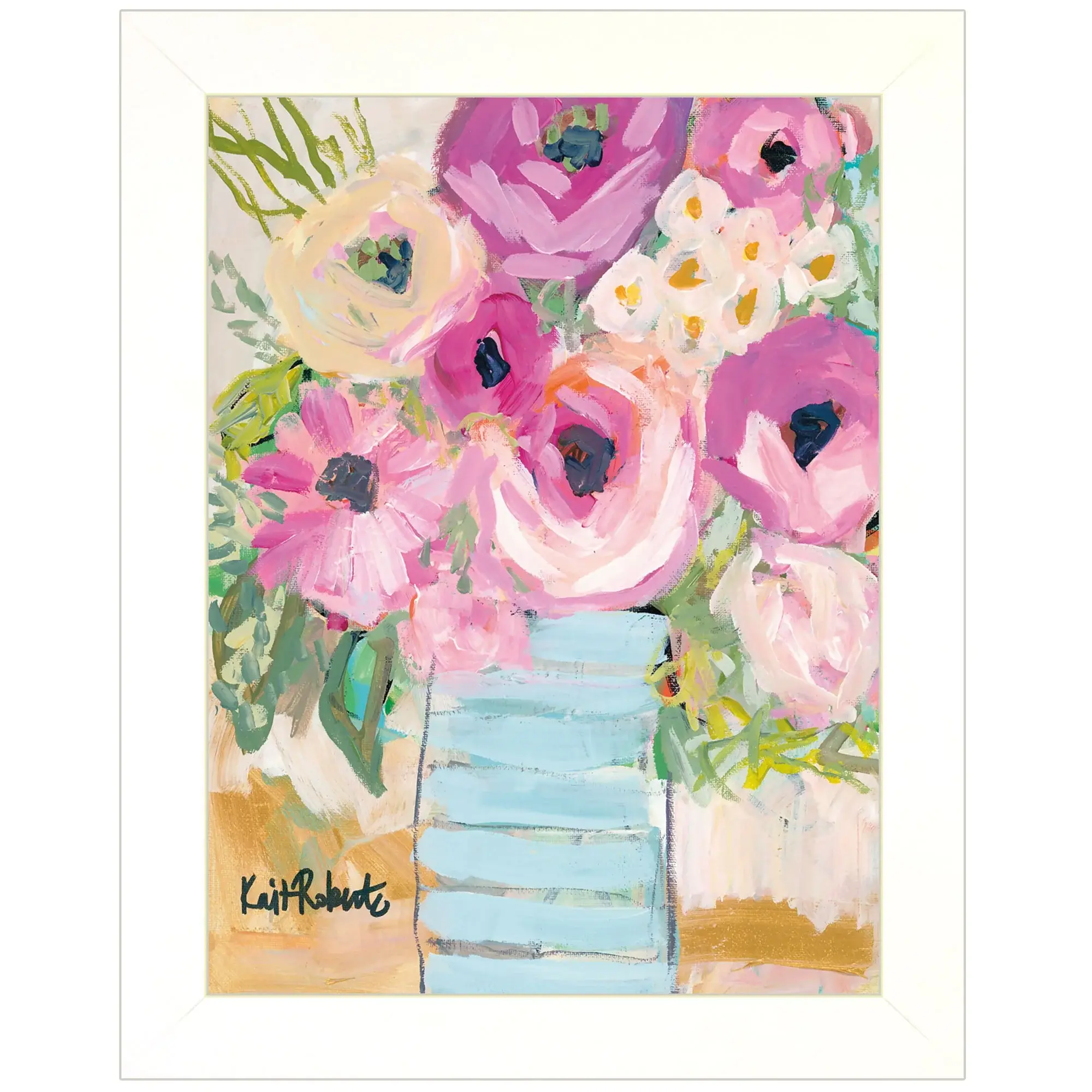 Grannys Visit White Framed Print Wall Art - Image 2