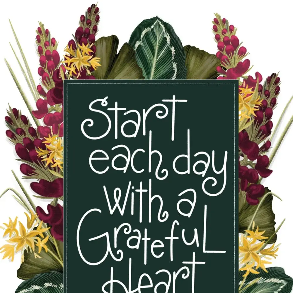 Grateful Heart 1 Black Framed Print Wall Art - Image 3