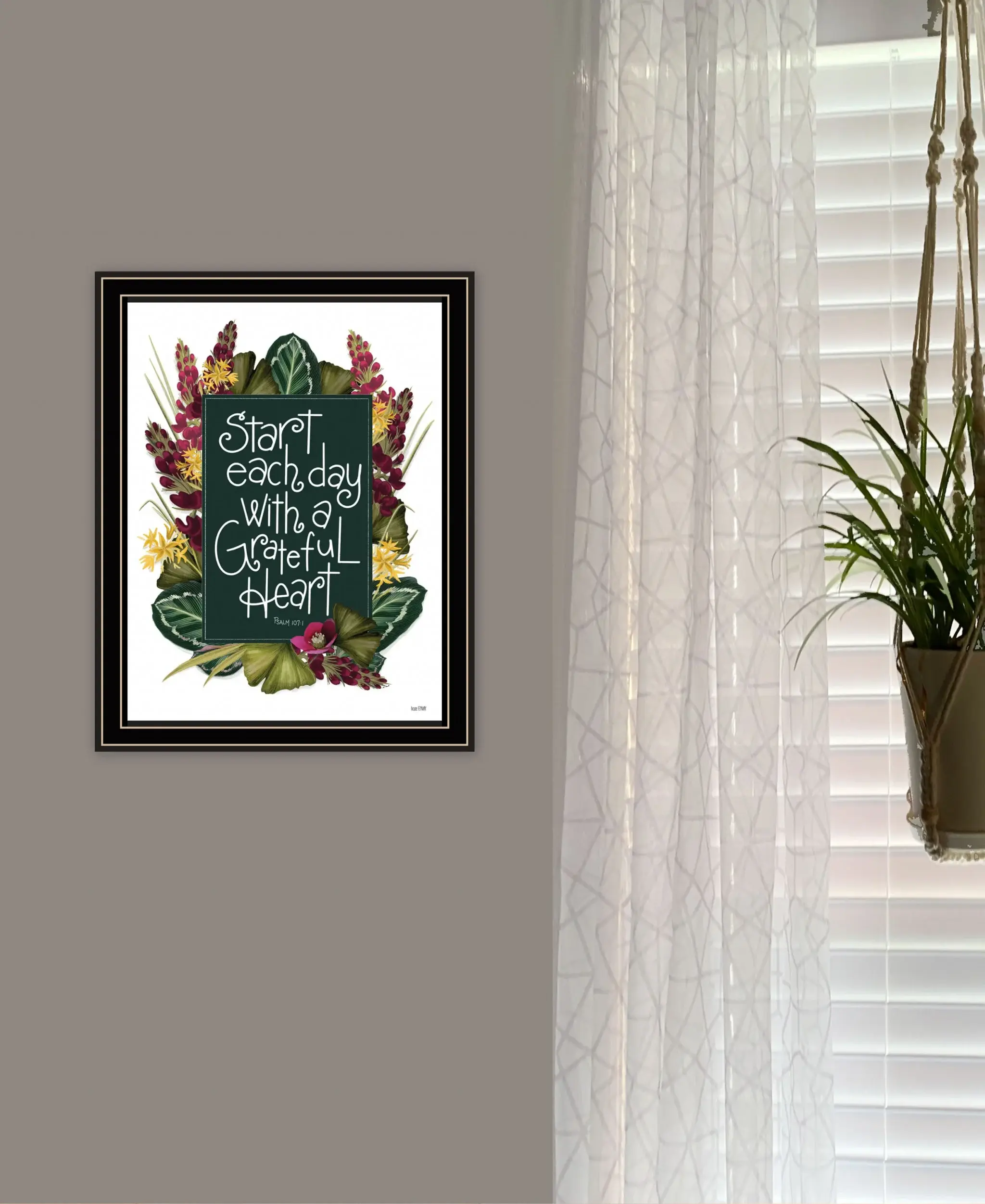 Grateful Heart 1 Black Framed Print Wall Art - Image 4