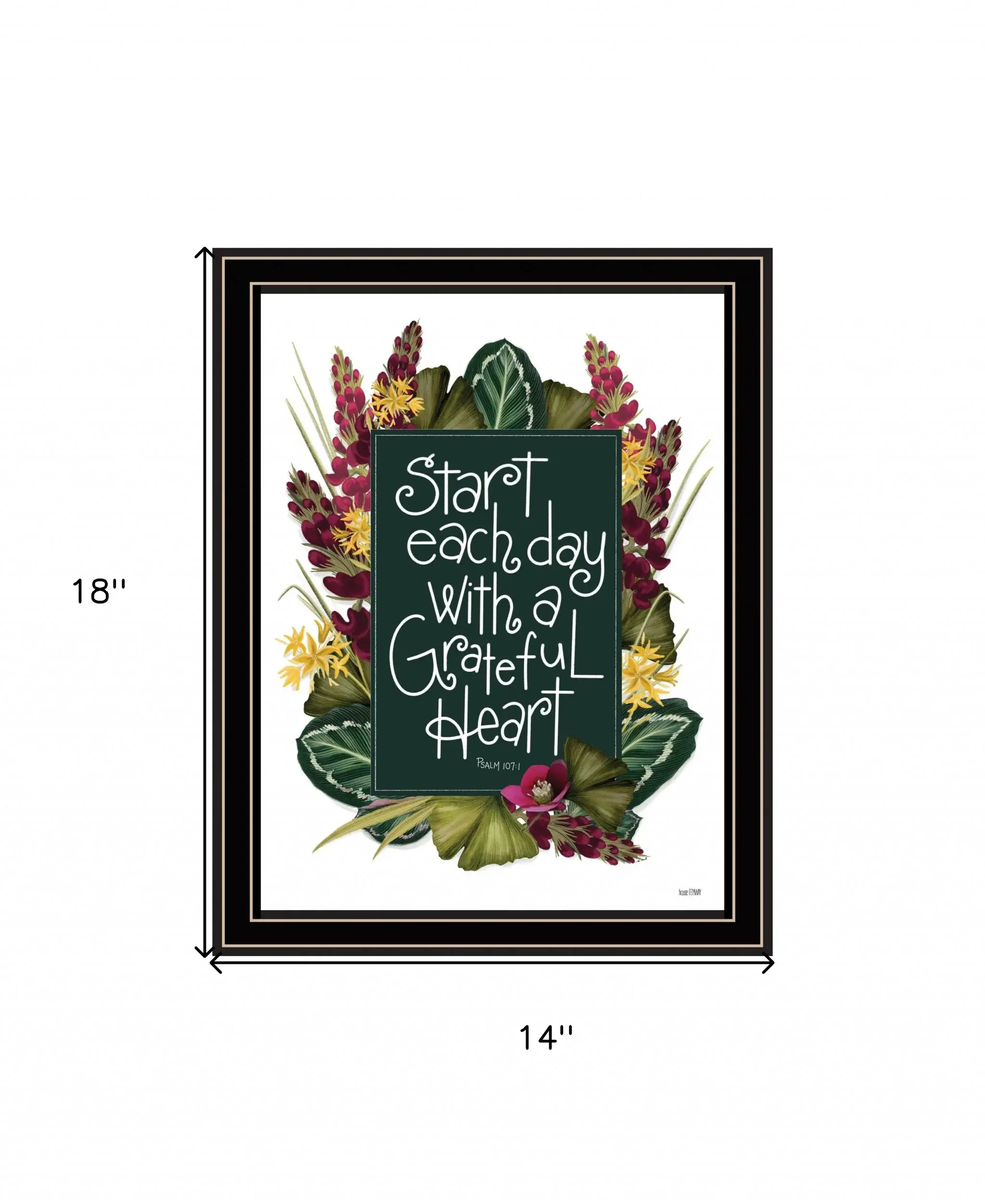 Grateful Heart 1 Black Framed Print Wall Art - Image 5