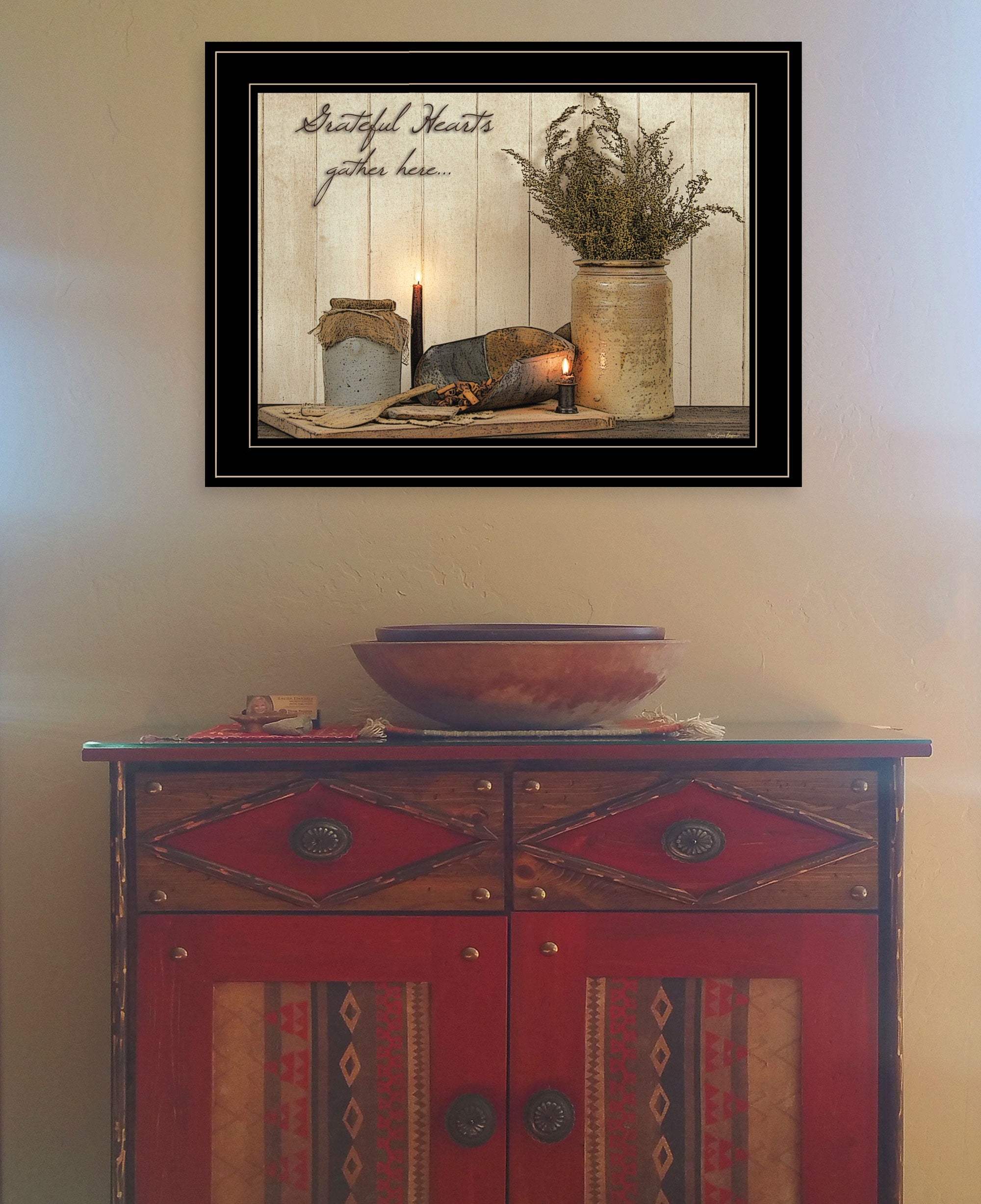 Grateful Hearts 2 Black Framed Print Kitchen Wall Art - Image 5