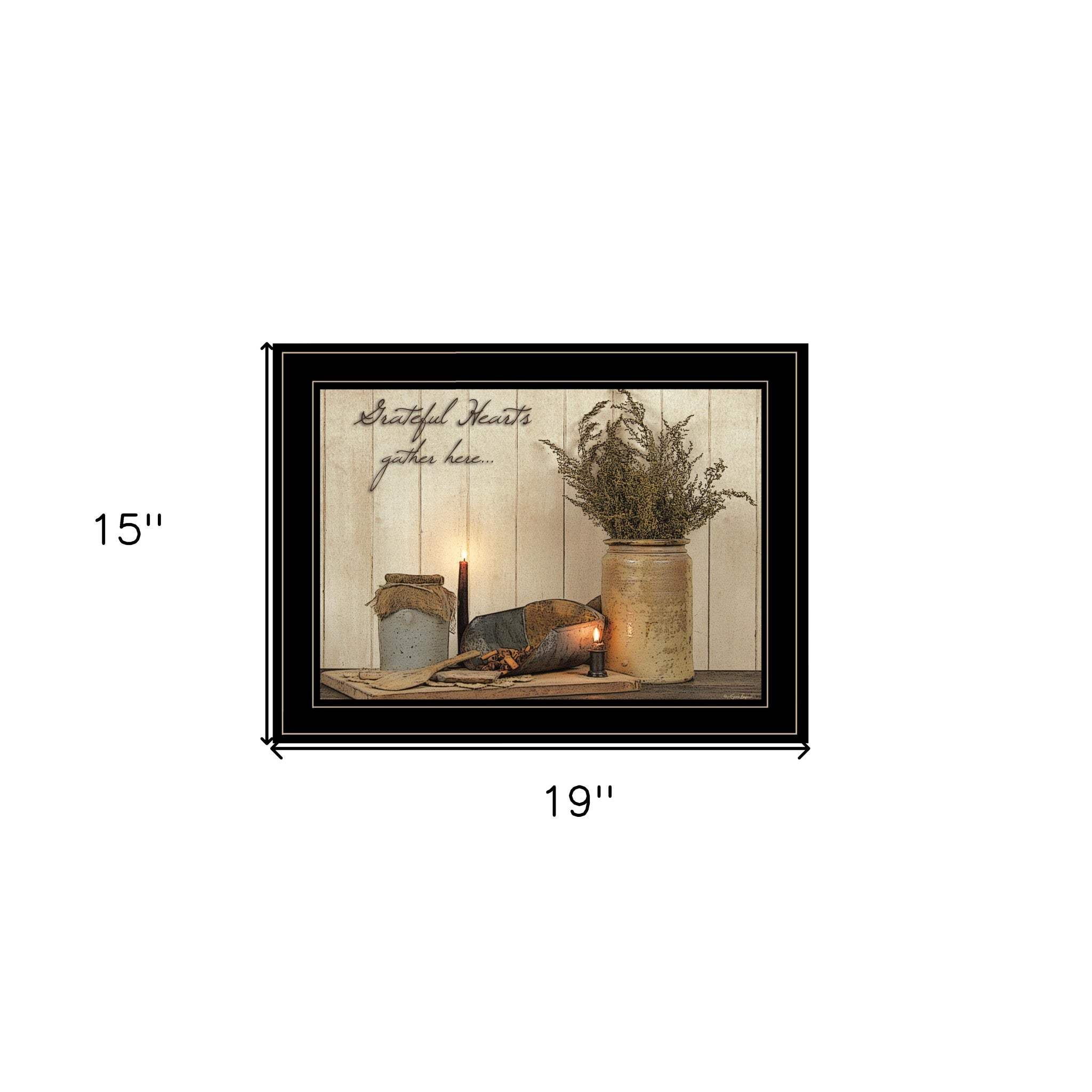 Grateful Hearts 2 Black Framed Print Kitchen Wall Art - Image 6