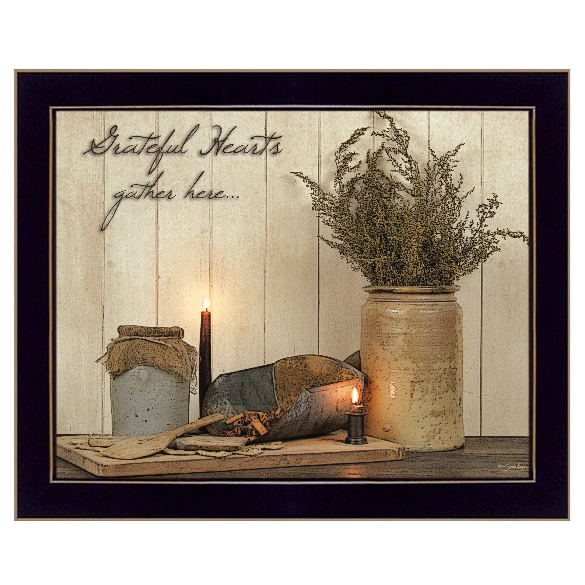 Grateful Hearts 3 Black Framed Print Wall Art - Image 2