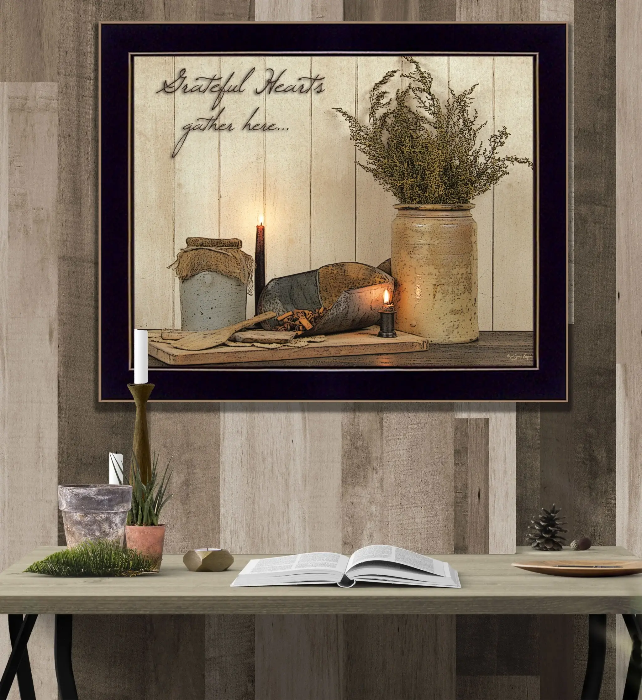 Grateful Hearts 3 Black Framed Print Wall Art - Image 4