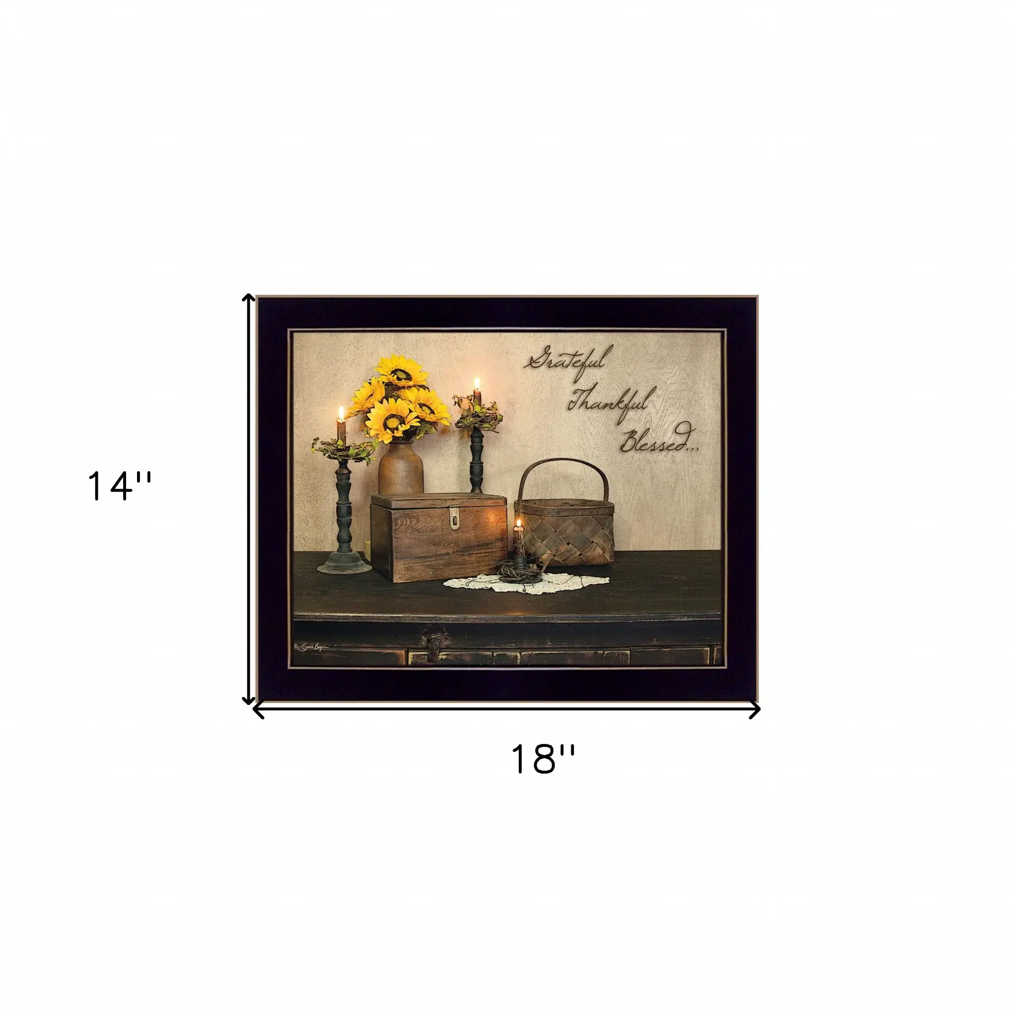 Grateful Thankful Blessed 1 Black Framed Print Wall Art - Image 5