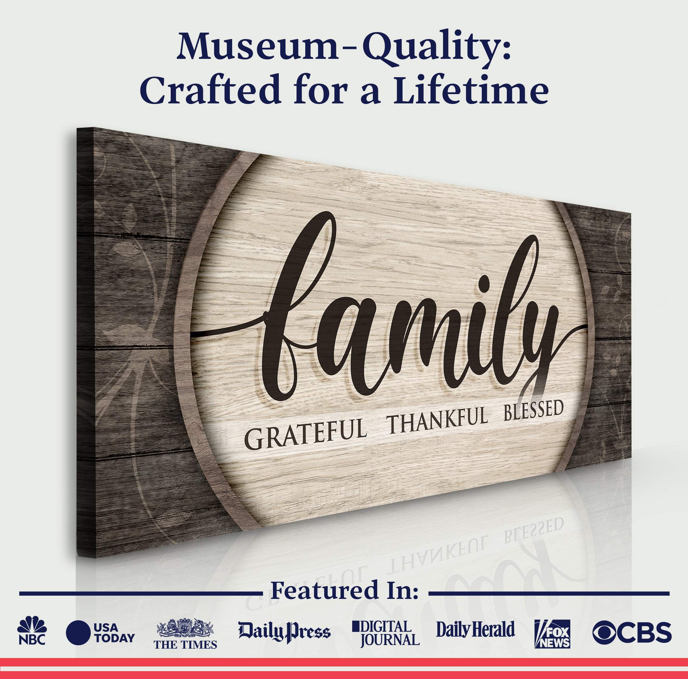 Grateful Thankful Blessed Family Sign - Image 4