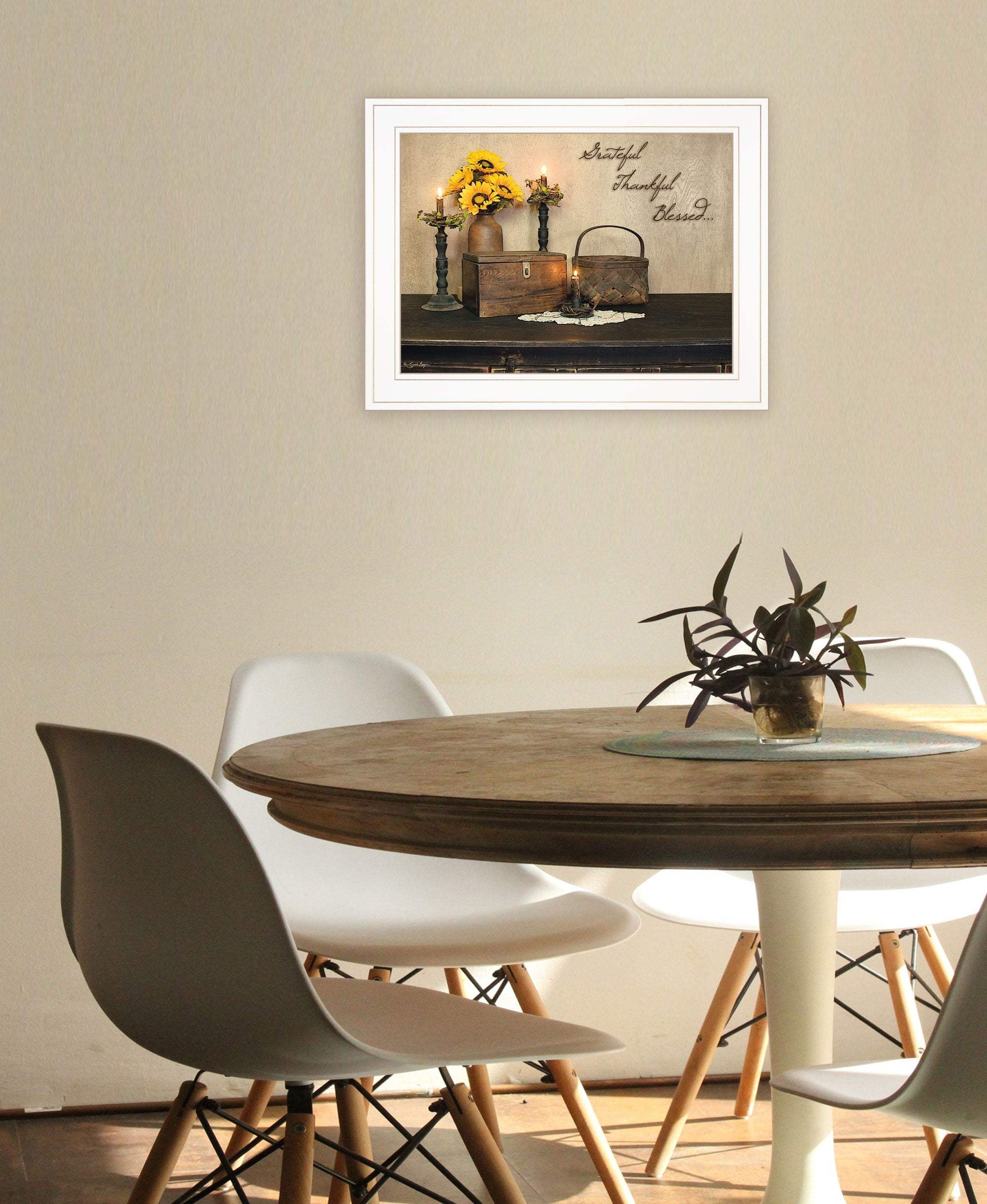 Grateful Thankful Blessing White Framed Print Wall Art - Image 4