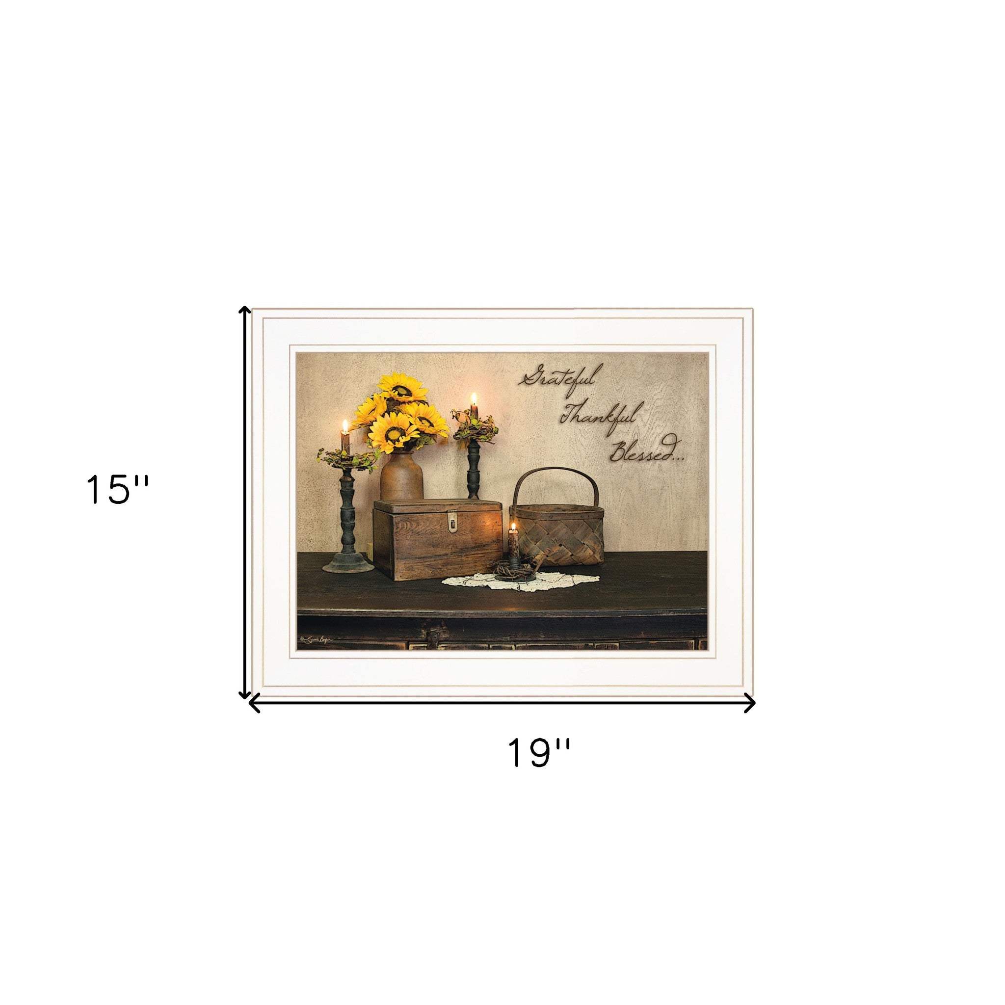 Grateful Thankful Blessing White Framed Print Wall Art - Image 5