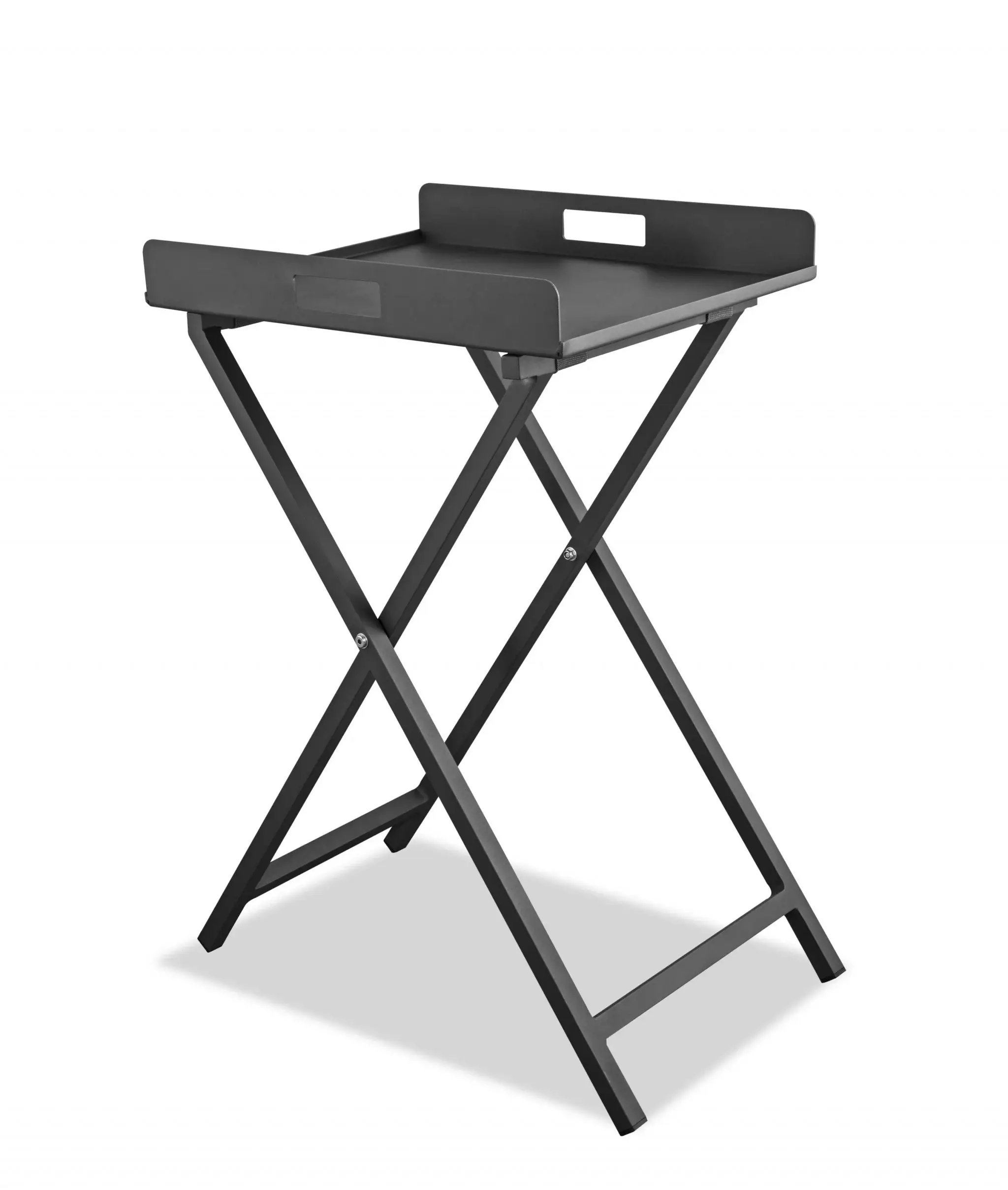 Gray Aluminum Indoor Outdoor Tray Table - Image 2