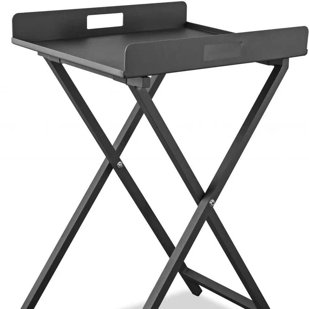 Gray Aluminum Indoor Outdoor Tray Table - Image 3