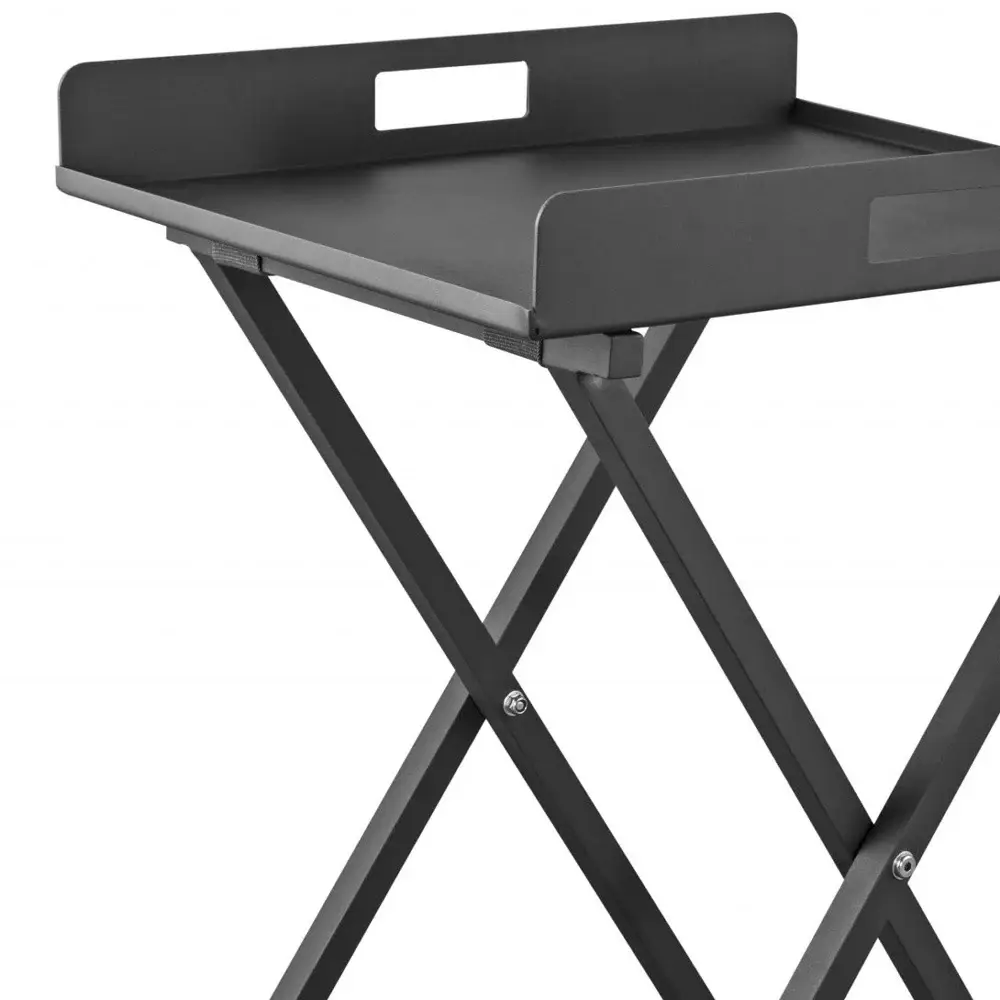 Gray Aluminum Indoor Outdoor Tray Table - Image 5