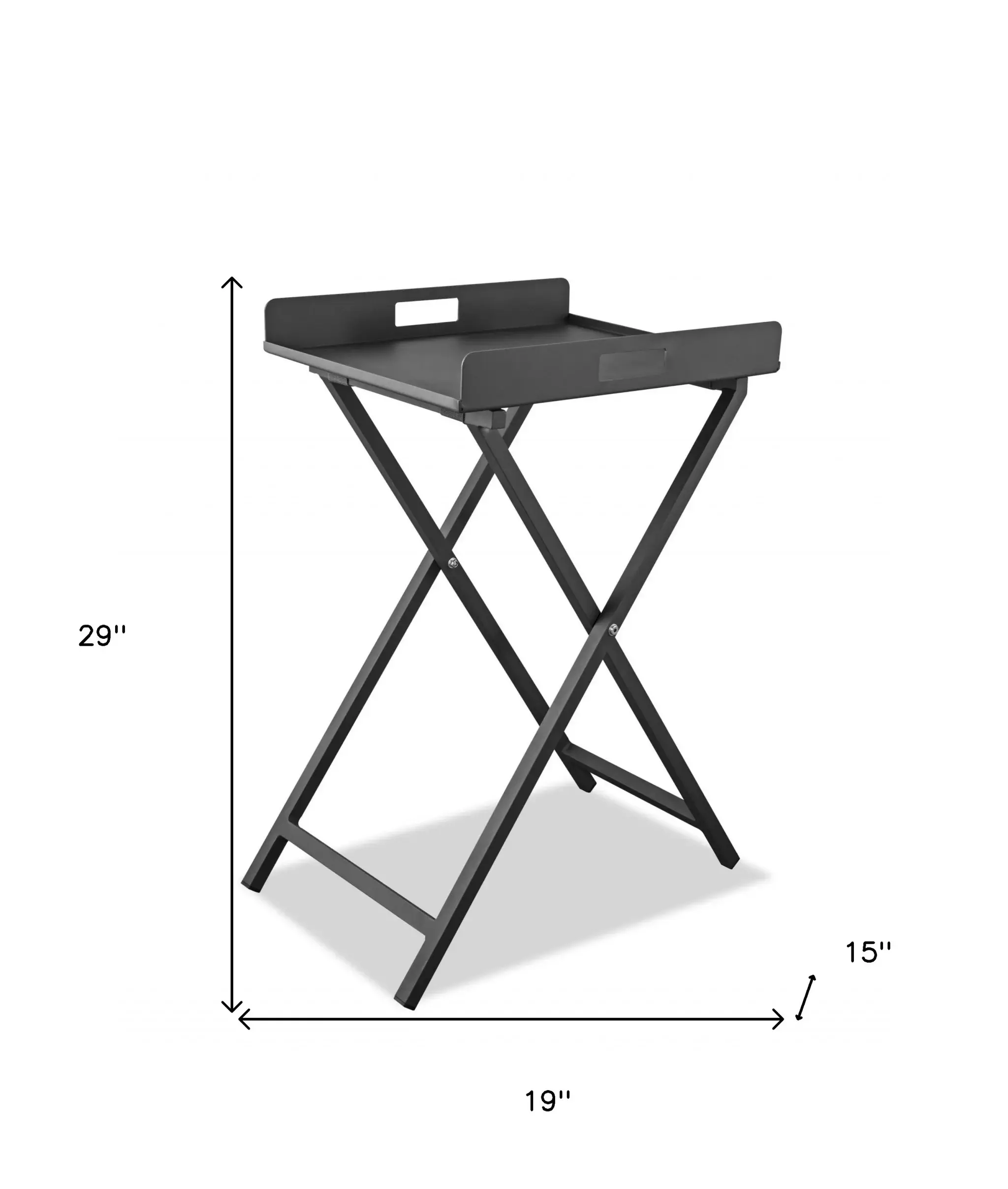 Gray Aluminum Indoor Outdoor Tray Table - Image 9