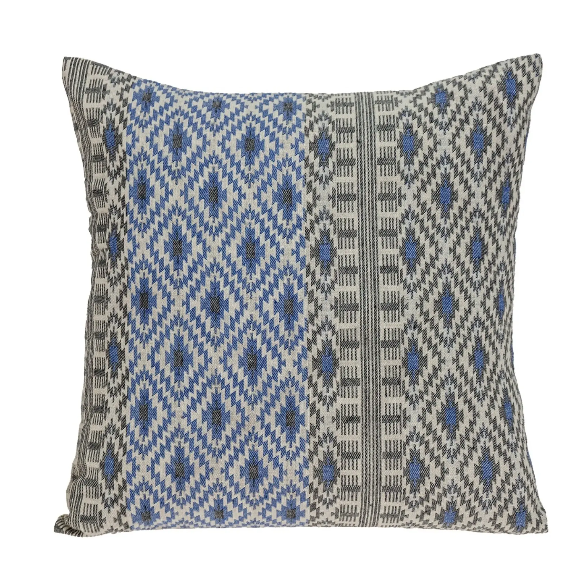 Gray And Blue Aztec Diamond Throw Pillow - Image 2