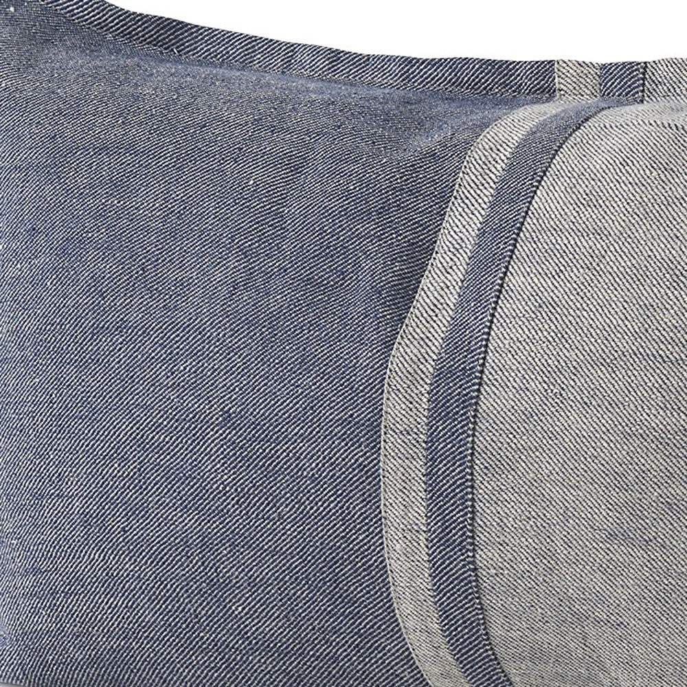Gray And Blue Color Block Lumbar Pillow Cover - Image 9
