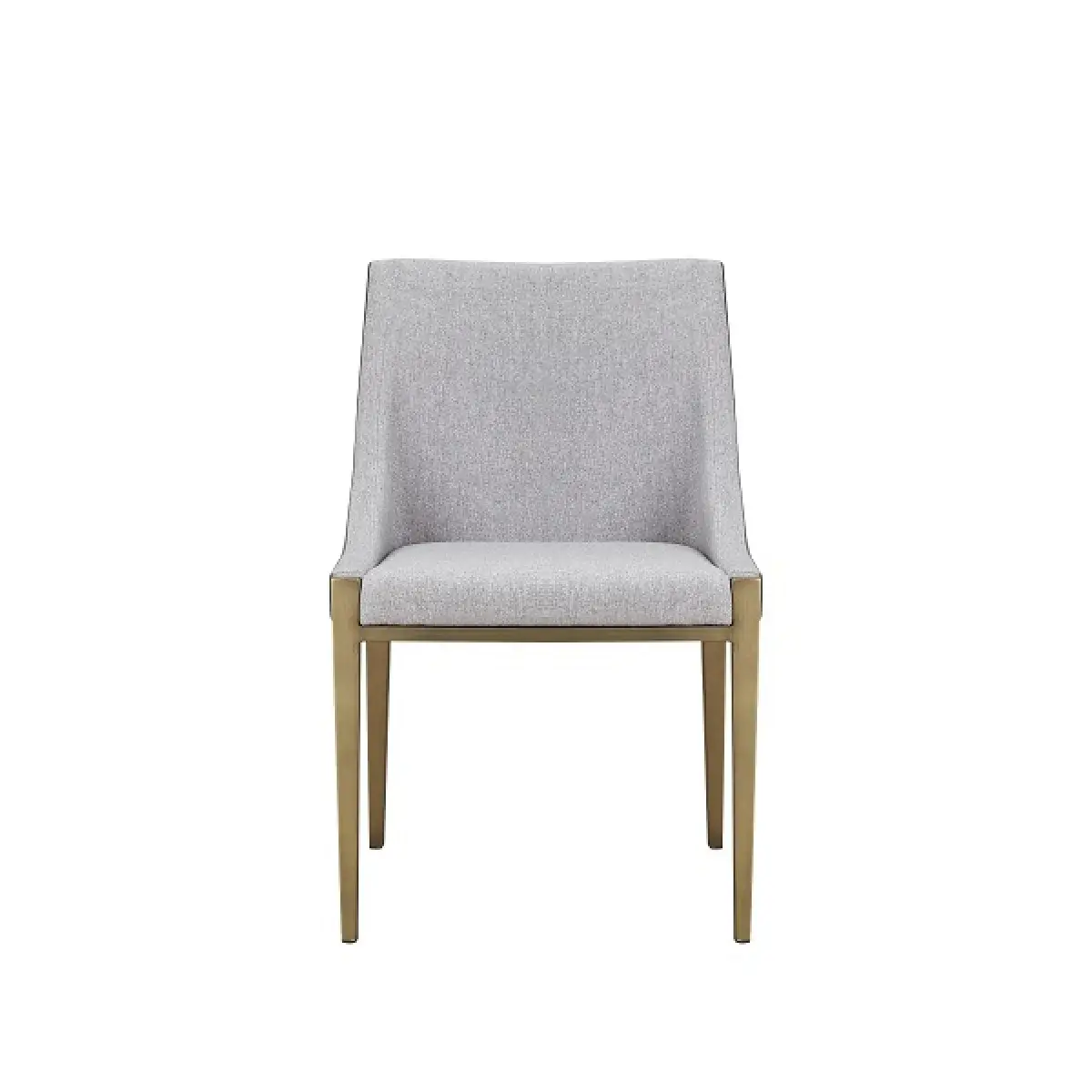 Gray And Brass Upholstered Fabric Dining Side Chair - Image 3