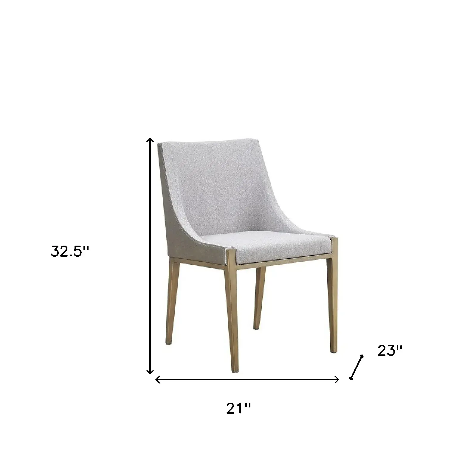 Gray And Brass Upholstered Fabric Dining Side Chair - Image 6