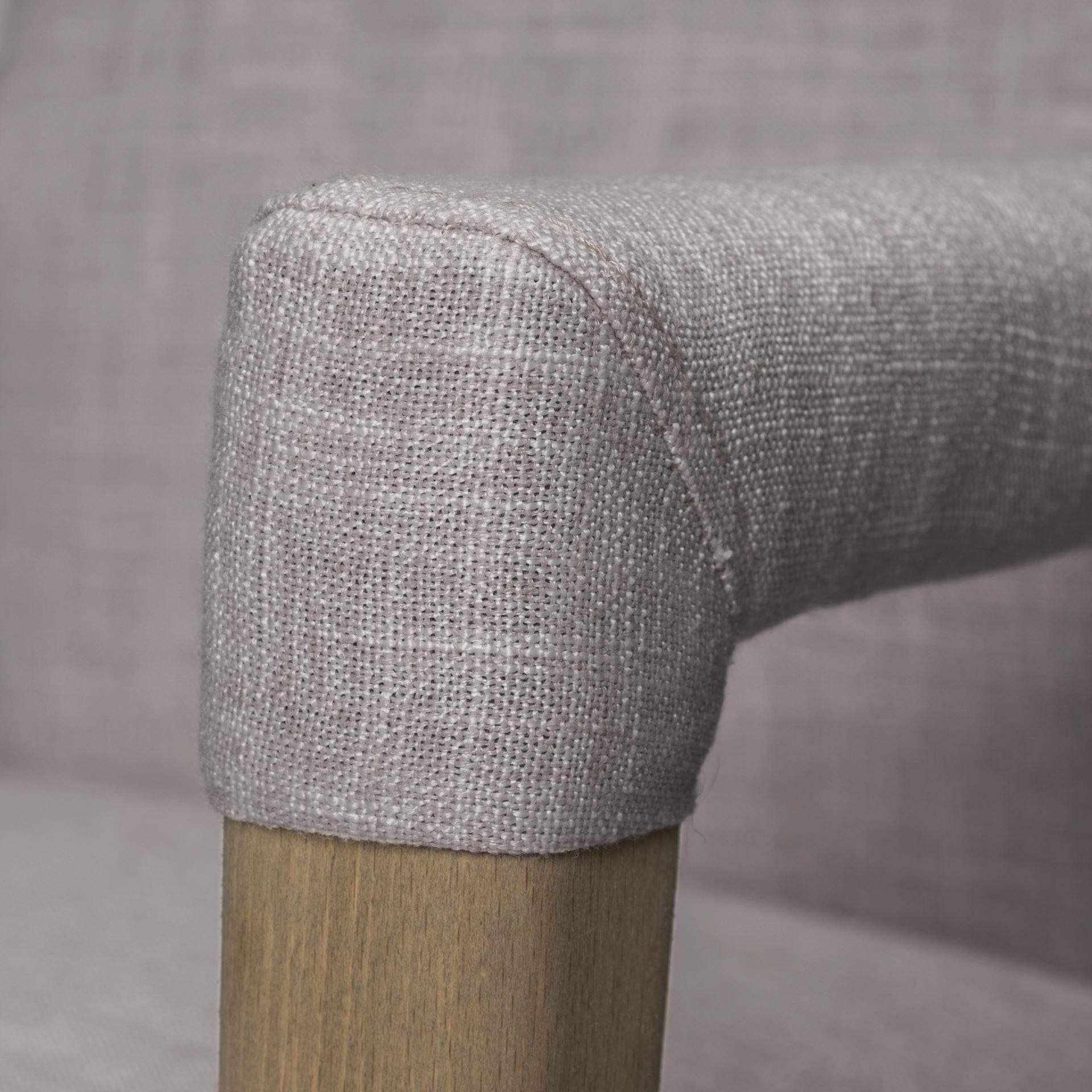 Gray And Brown Upholstered Fabric King Louis Back Dining Arm Chair - Image 8