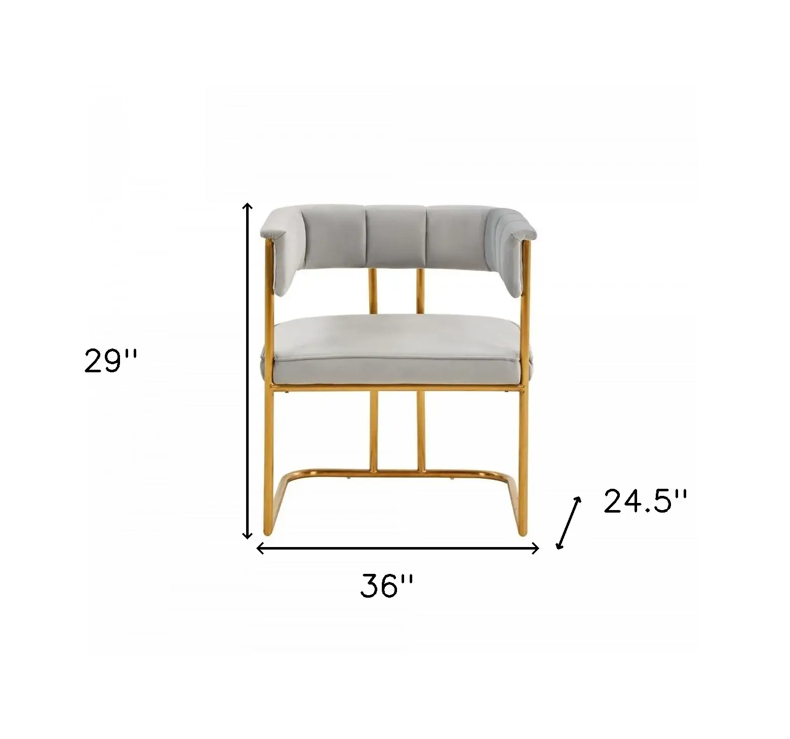 Gray And Gold Upholstered Fabric Dining Arm Chair - Image 8