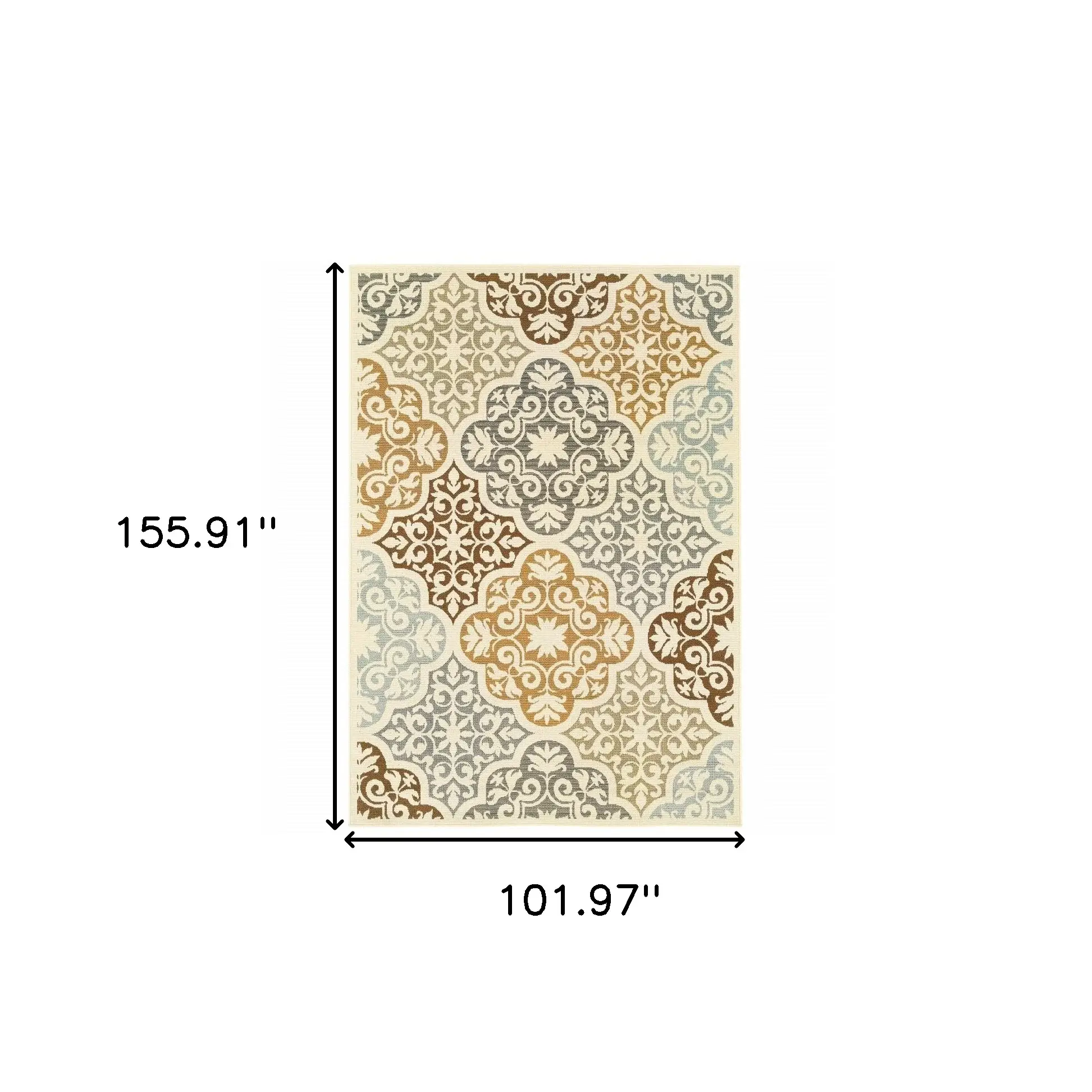 Gray and Ivory Moroccan Indoor Outdoor Area Rug - Image 4