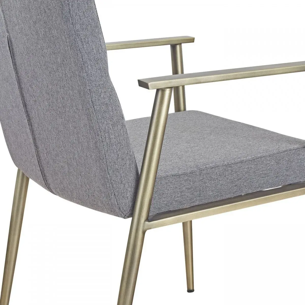 Gray Antique Brass Contemporary Dining Chair - Image 4