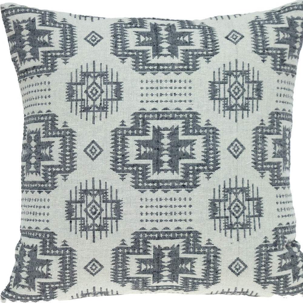Gray Aztec Design Throw Pillow - Image 7