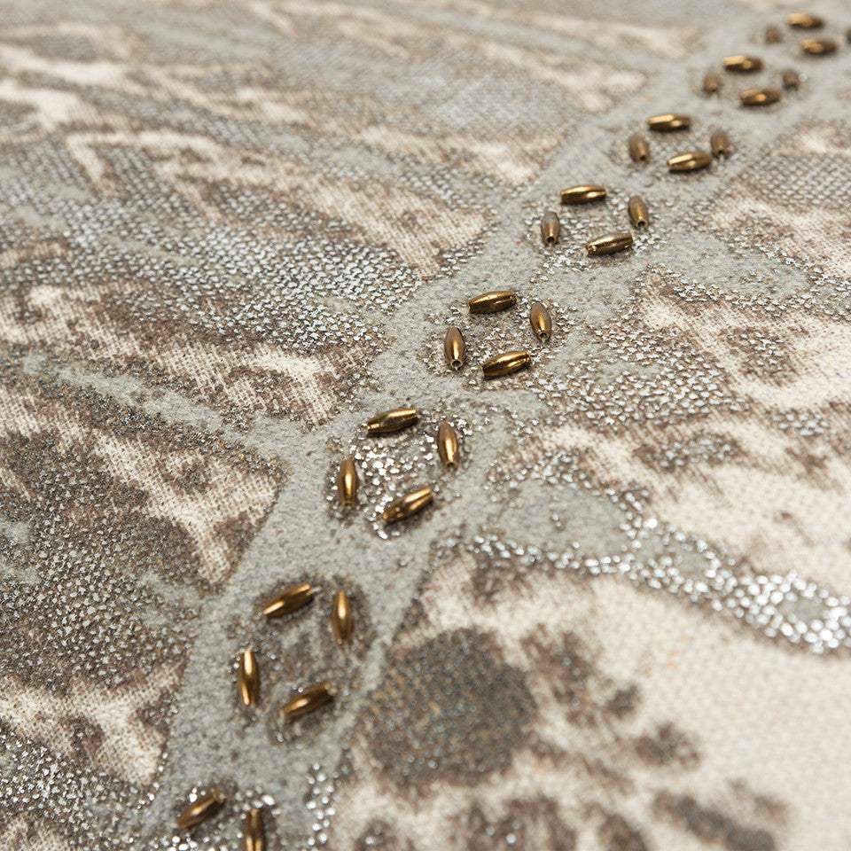Gray Beige Tribal Distressed Lumbar Pillow - Image 6