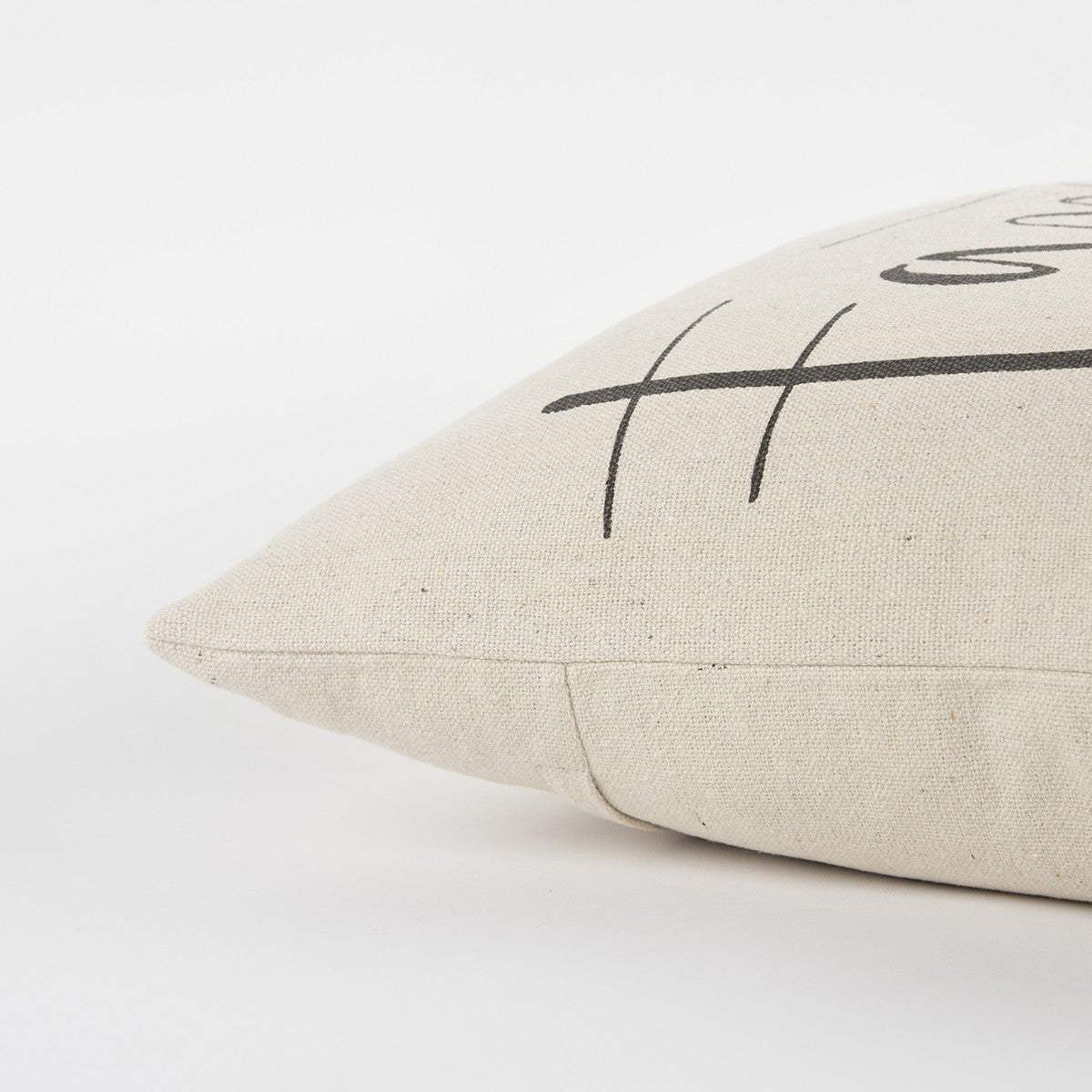 Gray Cream Canvas Family Love Throw Pillow - Image 3