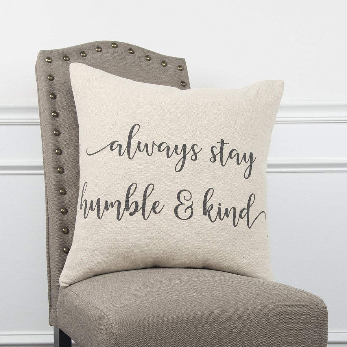 Gray Cream Humble and Kind Throw Pillow - Image 4