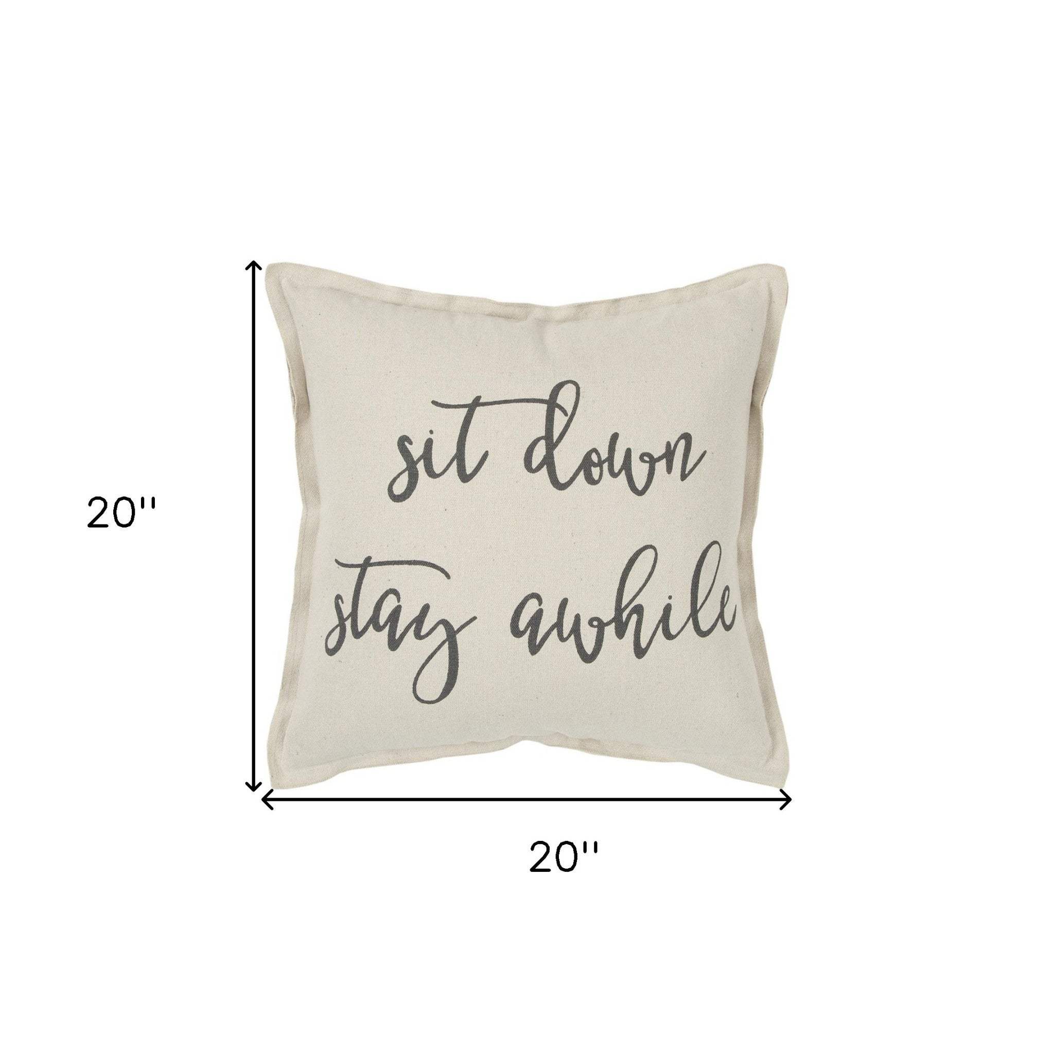 Gray Cream Stay Awhile Decorative Throw Pillow - Image 7