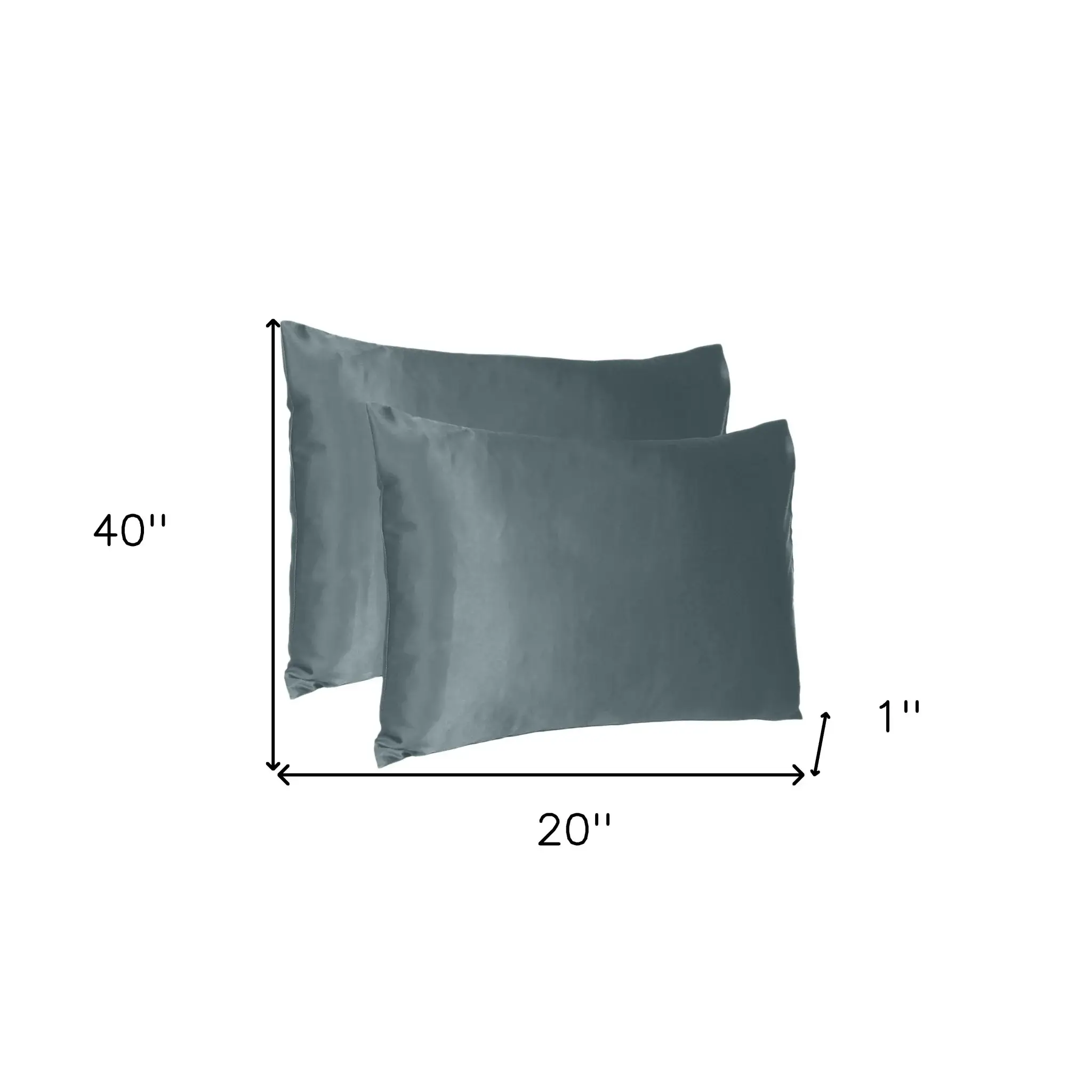 Gray Dreamy Set Of 2 Silky Satin King Pillowcases - Image 8