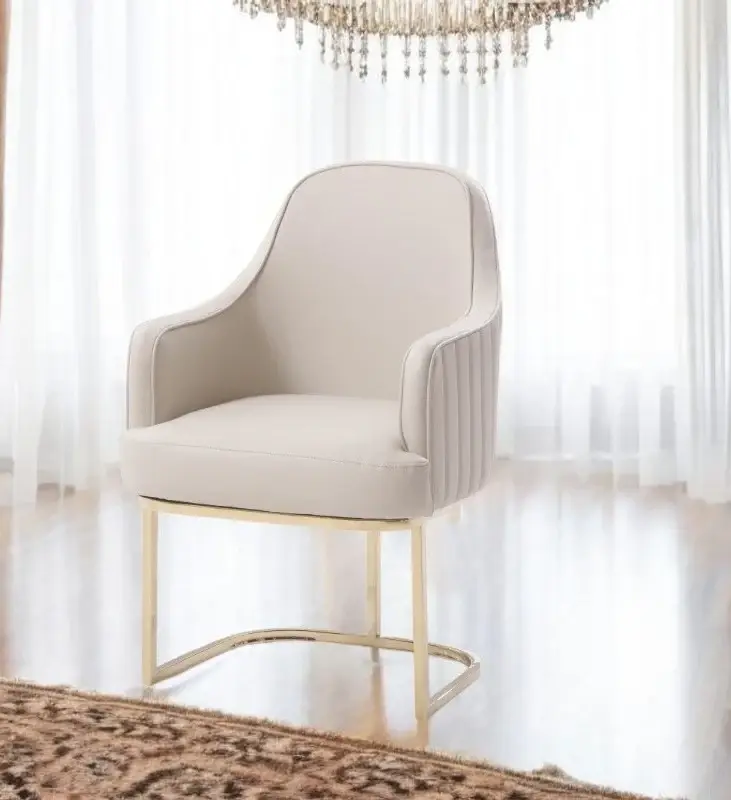 Gray Gold Modern Dining Chair - Image 2