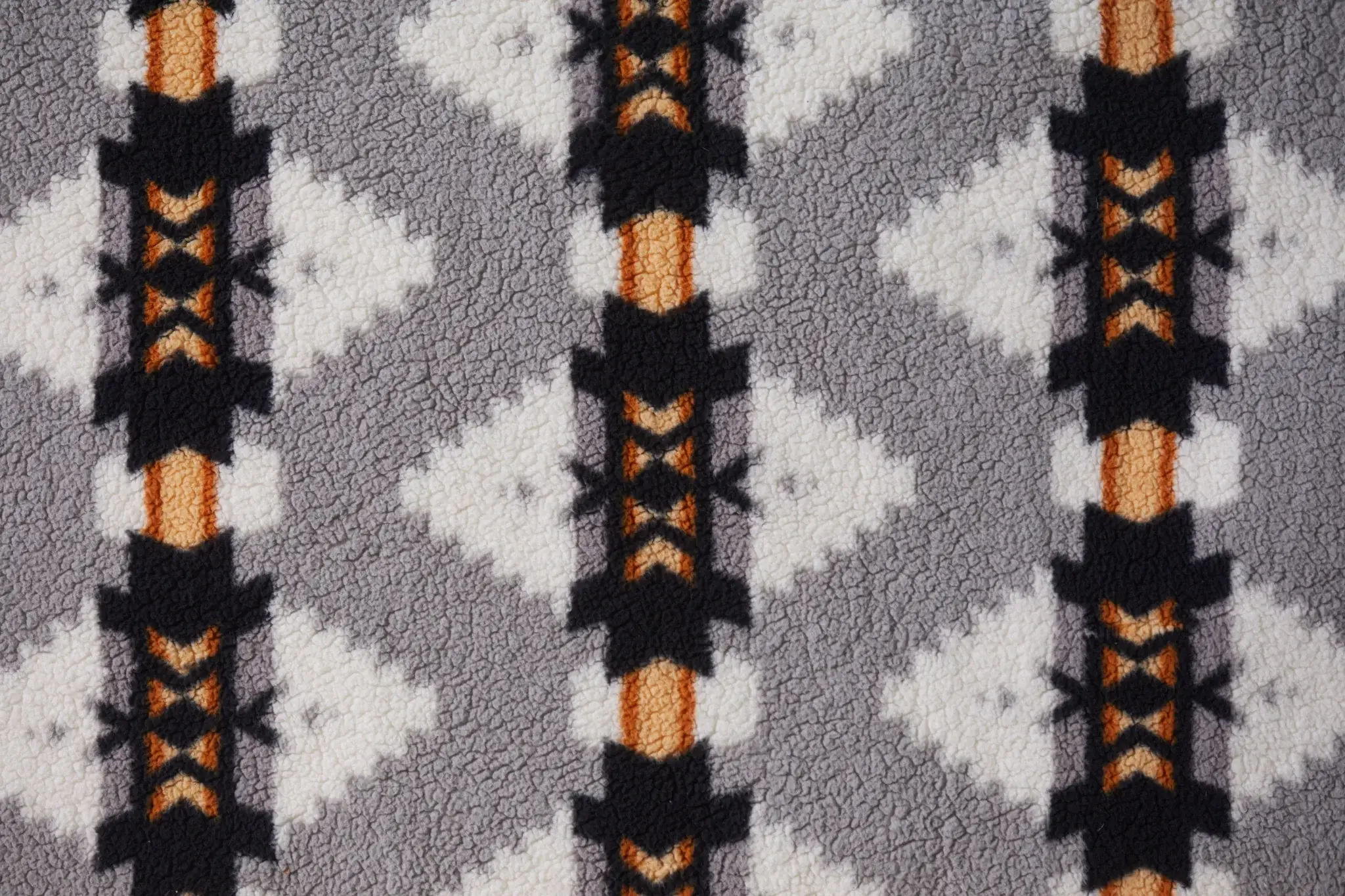 Gray Knitted Sherpa Geometric Reversable Throw - Image 8