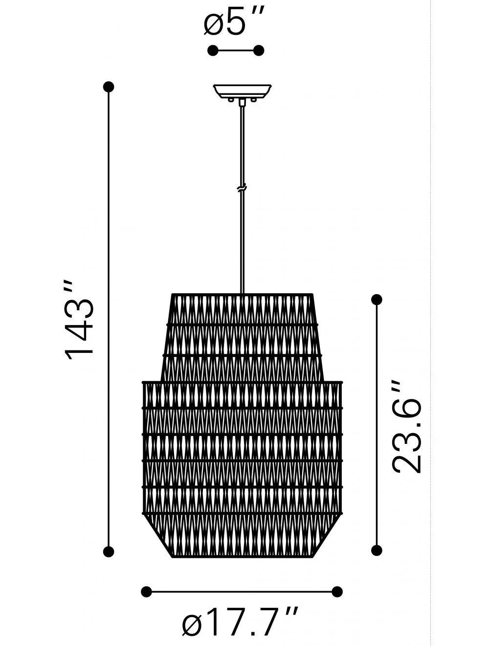 Gray Night Sky Zig Zag Ceiling Lamp - Image 3