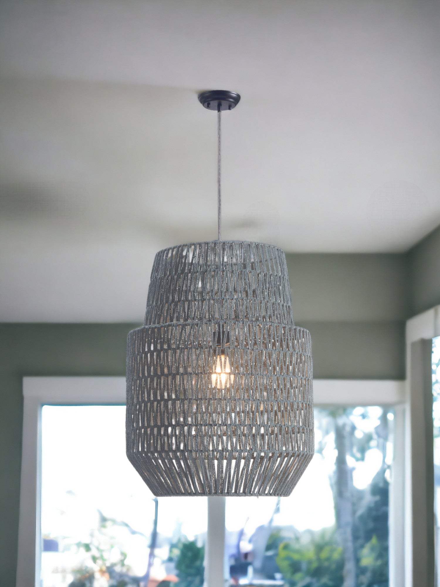 Gray Night Sky Zig Zag Ceiling Lamp - Image 5