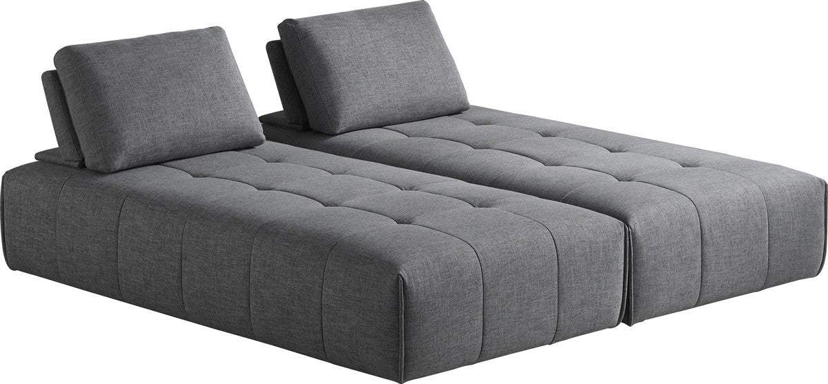 Gray Polyester Modular L Shaped Two Piece Sofa and Chaise Sectional And Toss Pillows - Image 3