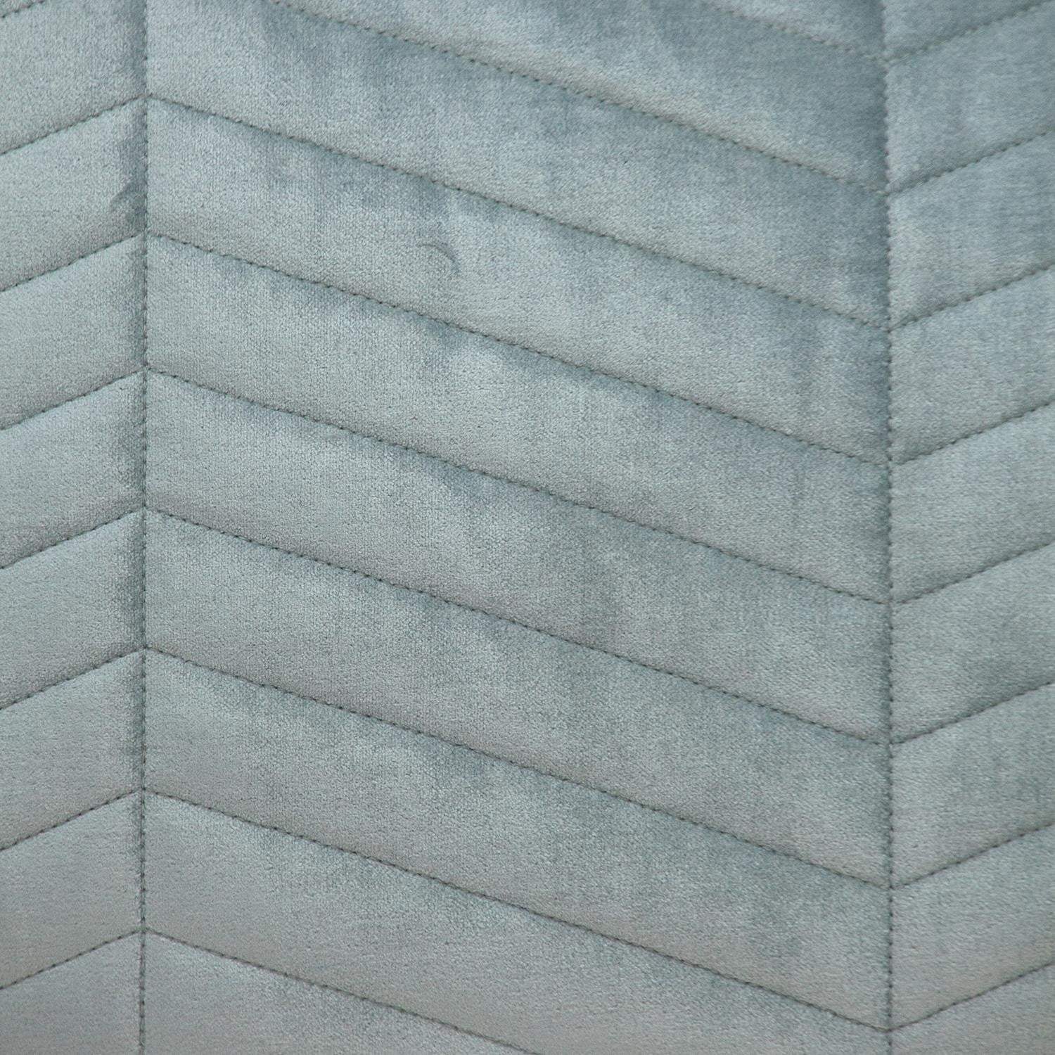 Gray Quilted Velvet Zig Zag Decorative Lumbar Pillow - Image 5