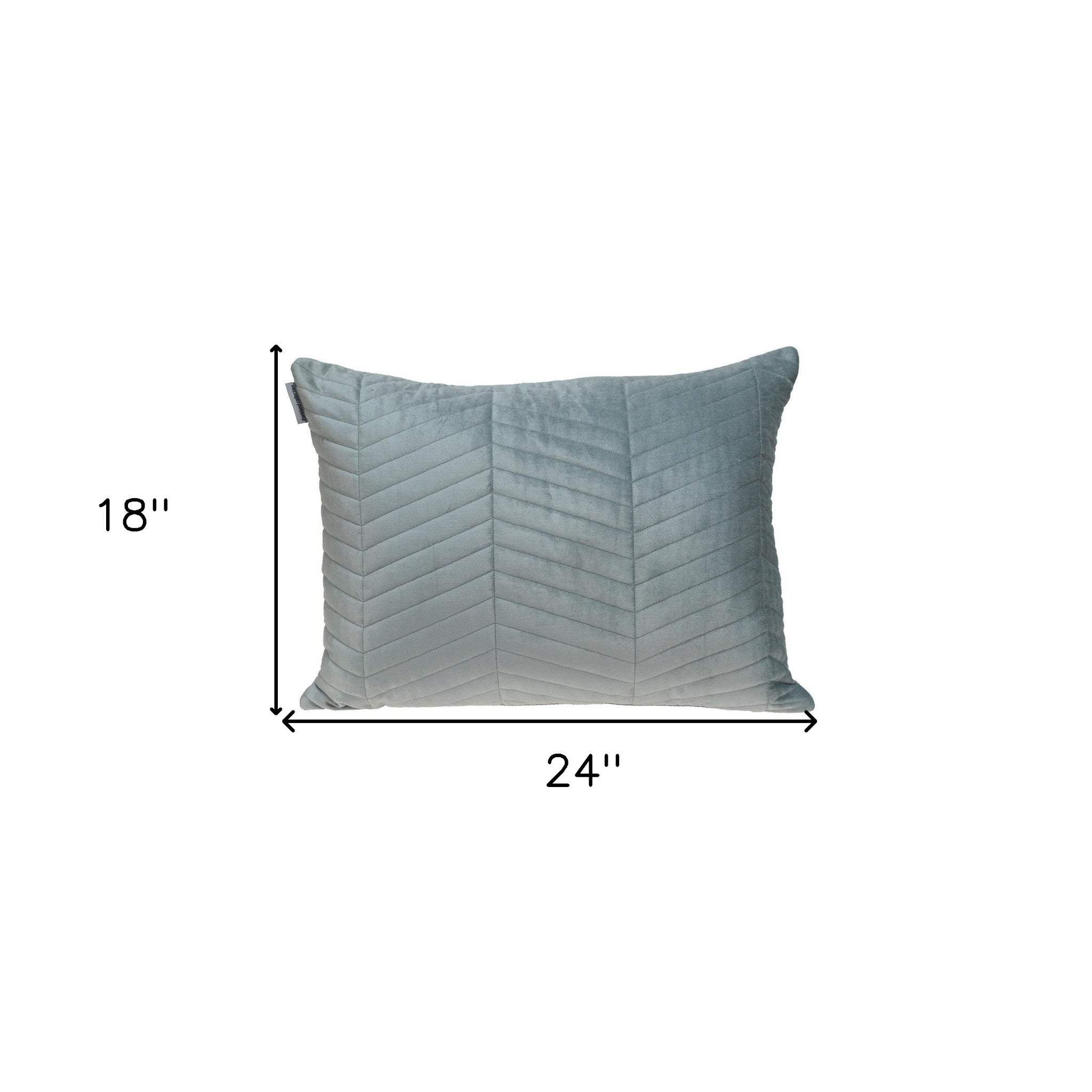 Gray Quilted Velvet Zig Zag Decorative Lumbar Pillow - Image 8