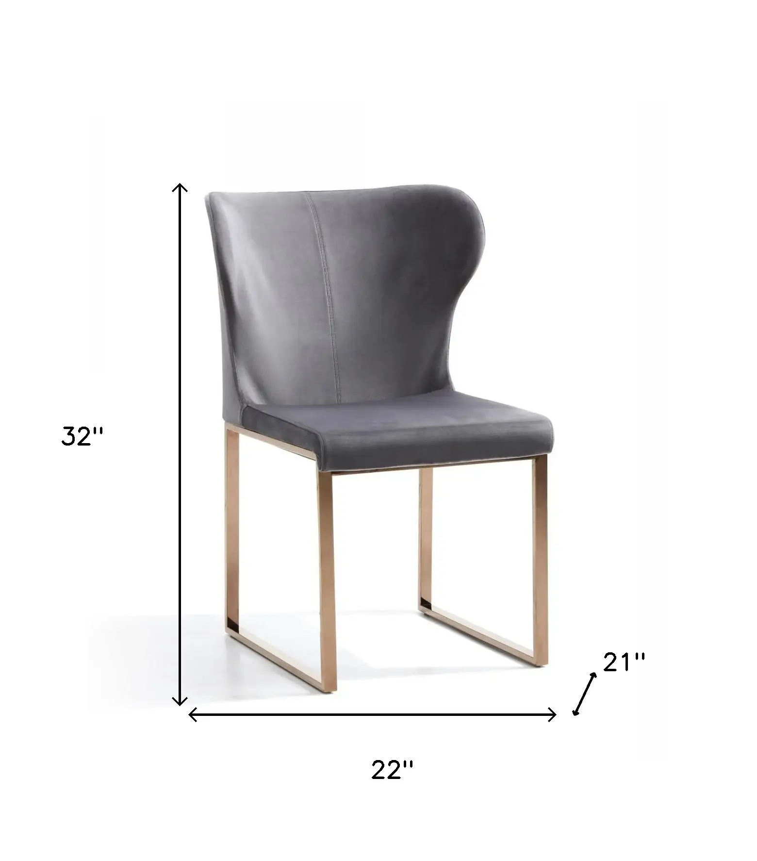 Gray Rosegold Velvet Dining Chair - Image 6
