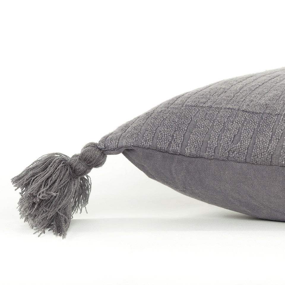 Gray Solid Tonal Abstract Stripe Throw Pillow - Image 4