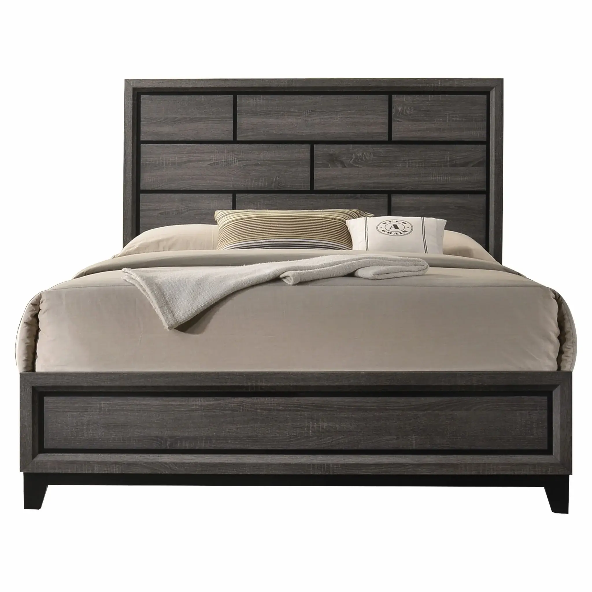 Gray Solid Wood Bed Frame - Image 3