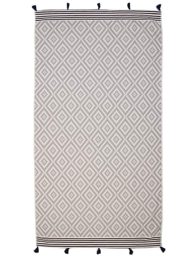 Gray Tribal Design Turkish Towel Beach Blanket - Image 4