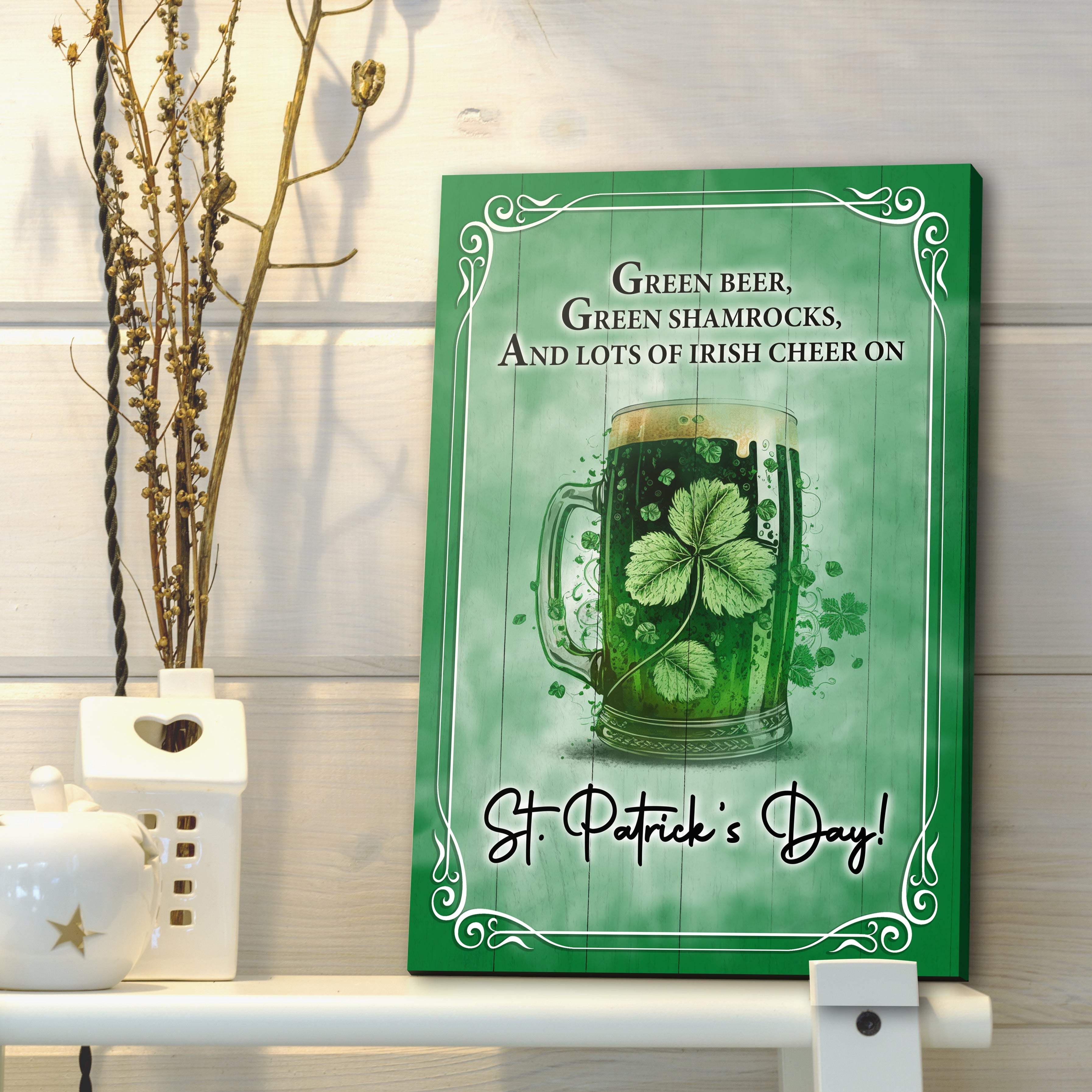 Green Beer, Green Shamrocks St. Patrick's Day Sign - Image 3