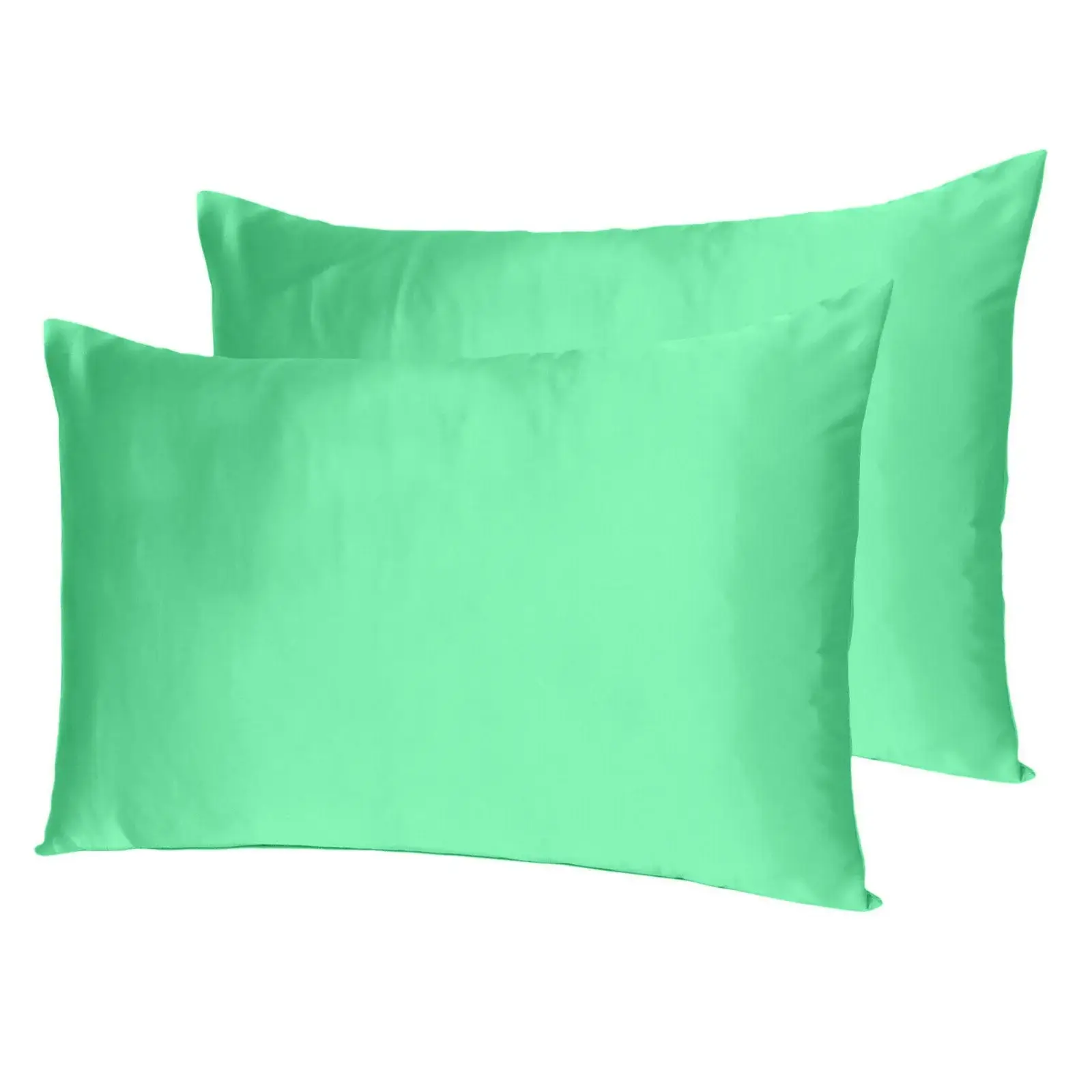 Green Dreamy Set Of 2 Silky Satin King Pillowcases - Image 7