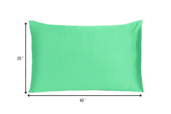 Green Dreamy Set Of 2 Silky Satin King Pillowcases - Image 8