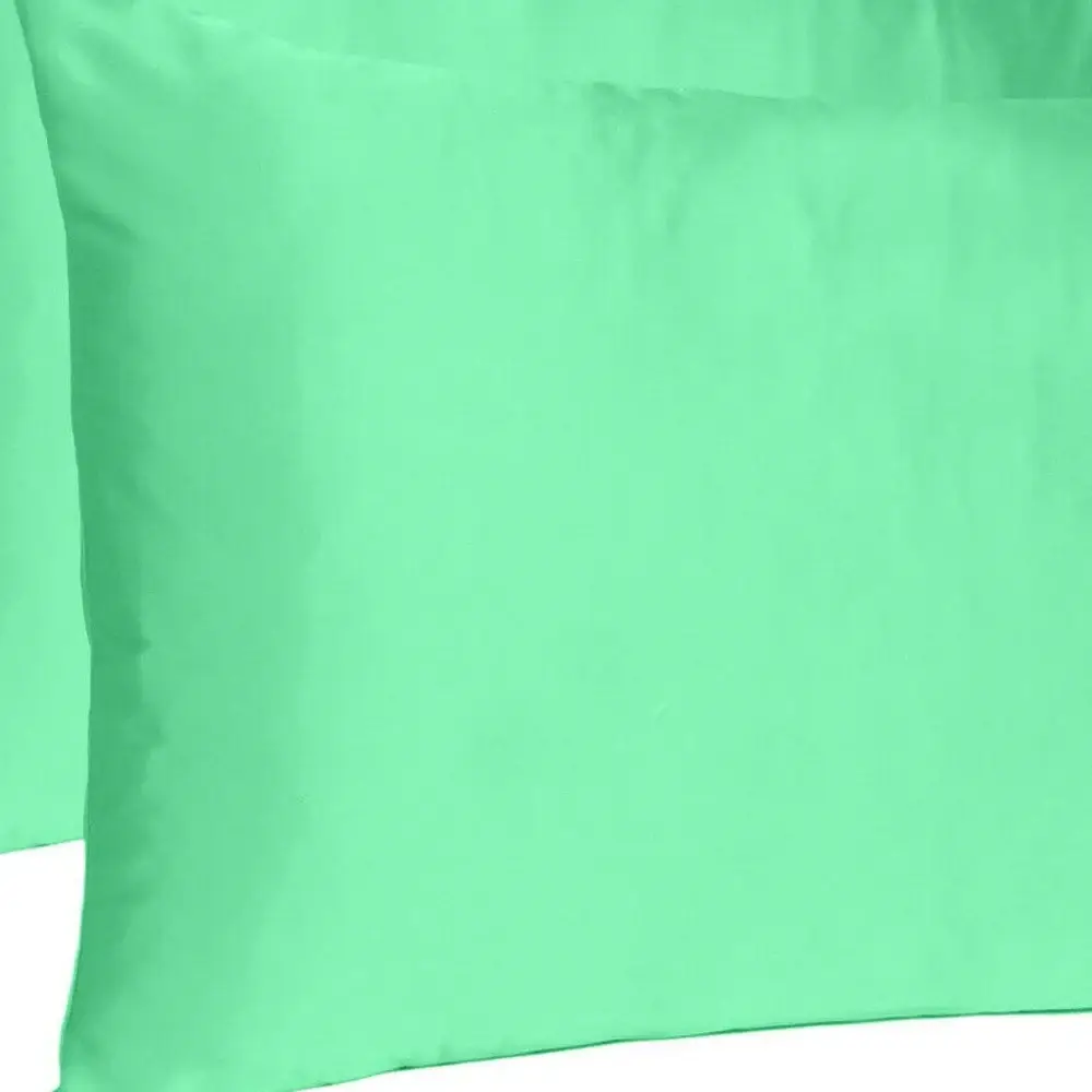 Green Dreamy Set Of 2 Silky Satin Standard Pillowcases - Image 6
