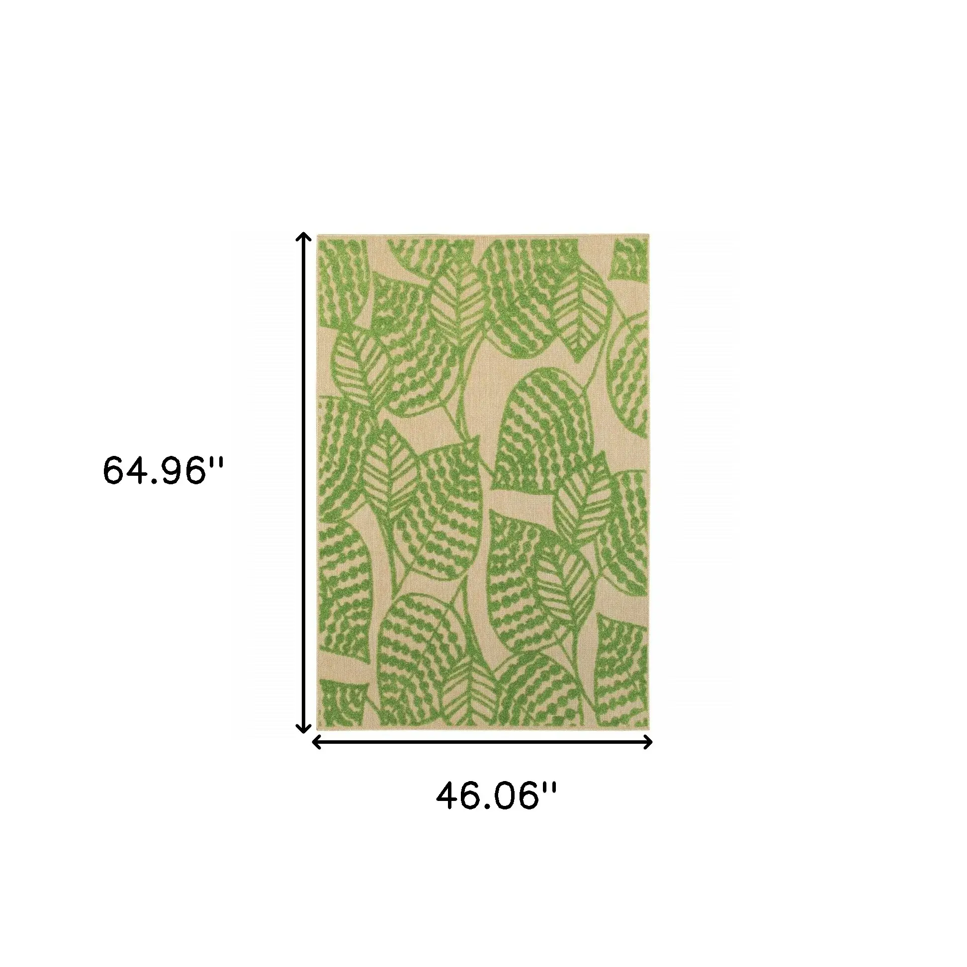 Green Floral Indoor Outdoor Area Rug - Image 3